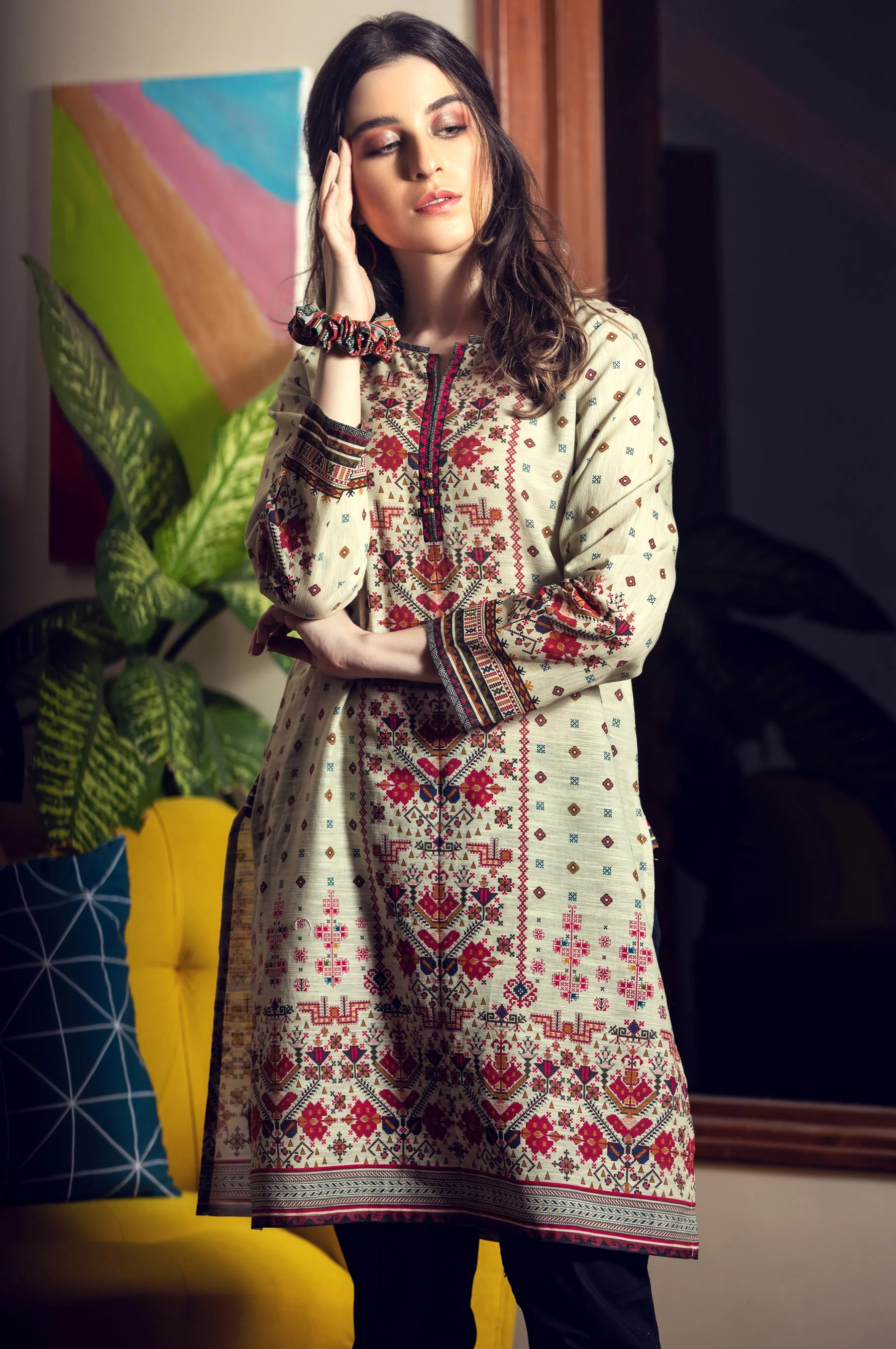 Stitched 1 Piece Digital Printed Khaddar Shirt - Image 3