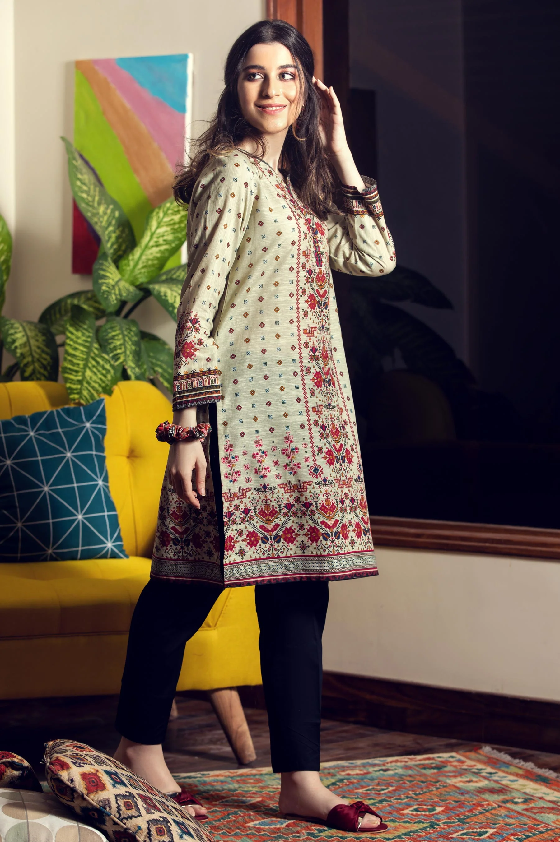 Stitched 1 Piece Digital Printed Khaddar Shirt - Image 4