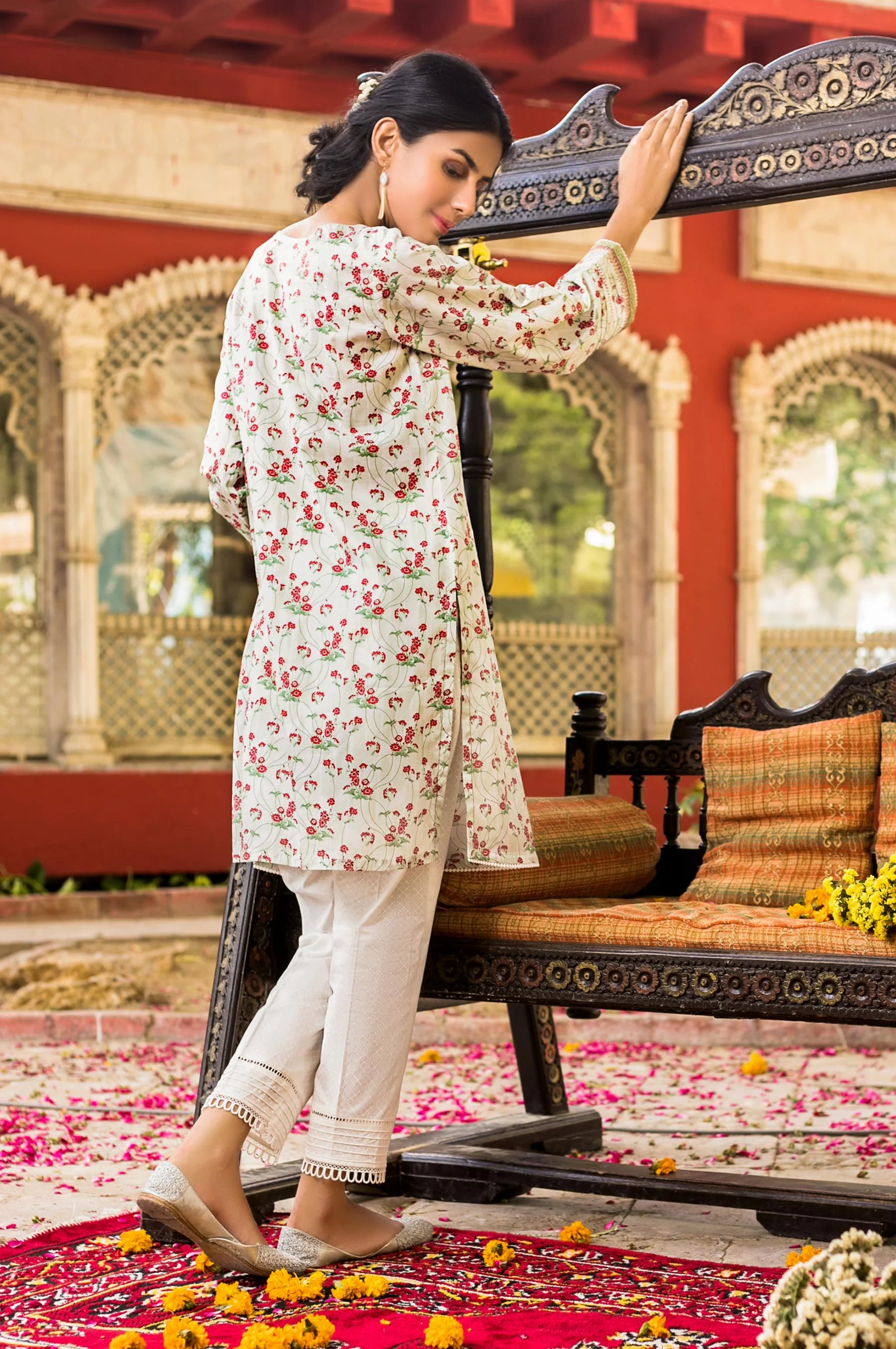 Stitched 1 Piece Digital Printed Self Jacquard Shirt - Image 2