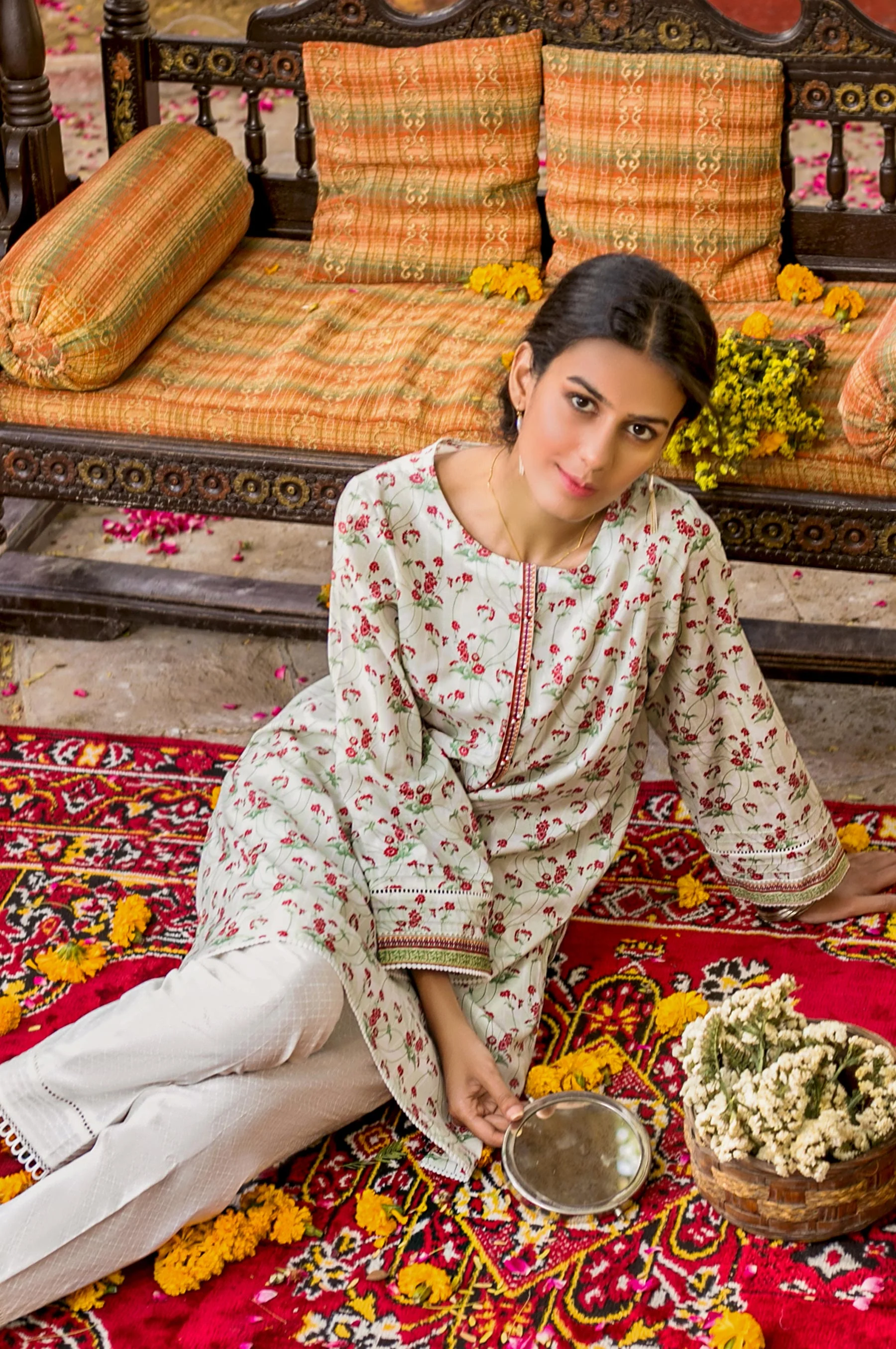Stitched 1 Piece Digital Printed Self Jacquard Shirt - Image 4