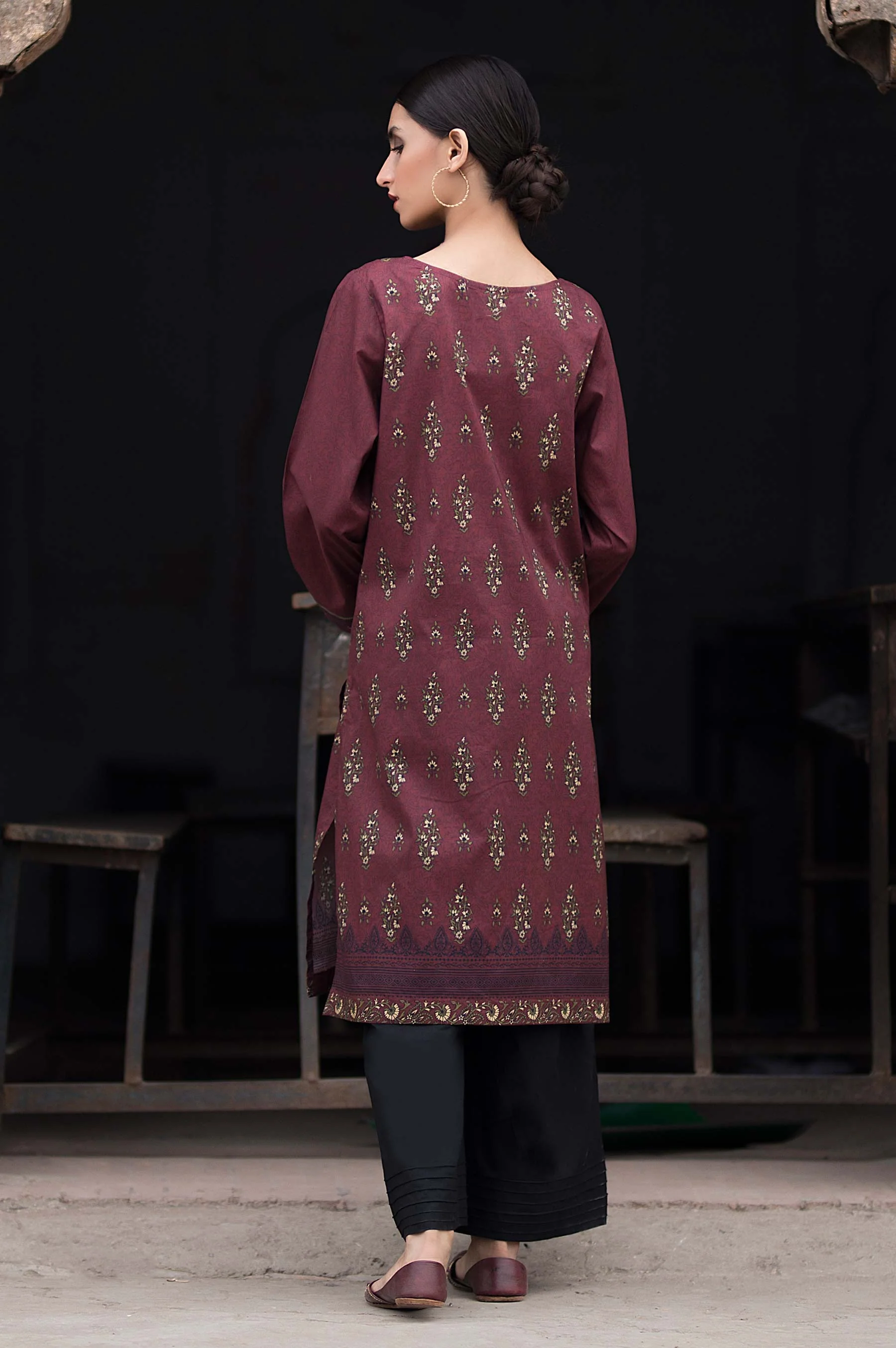 Stitched 1 Piece Digital Printed Cotton Satin Shirt - Image 2