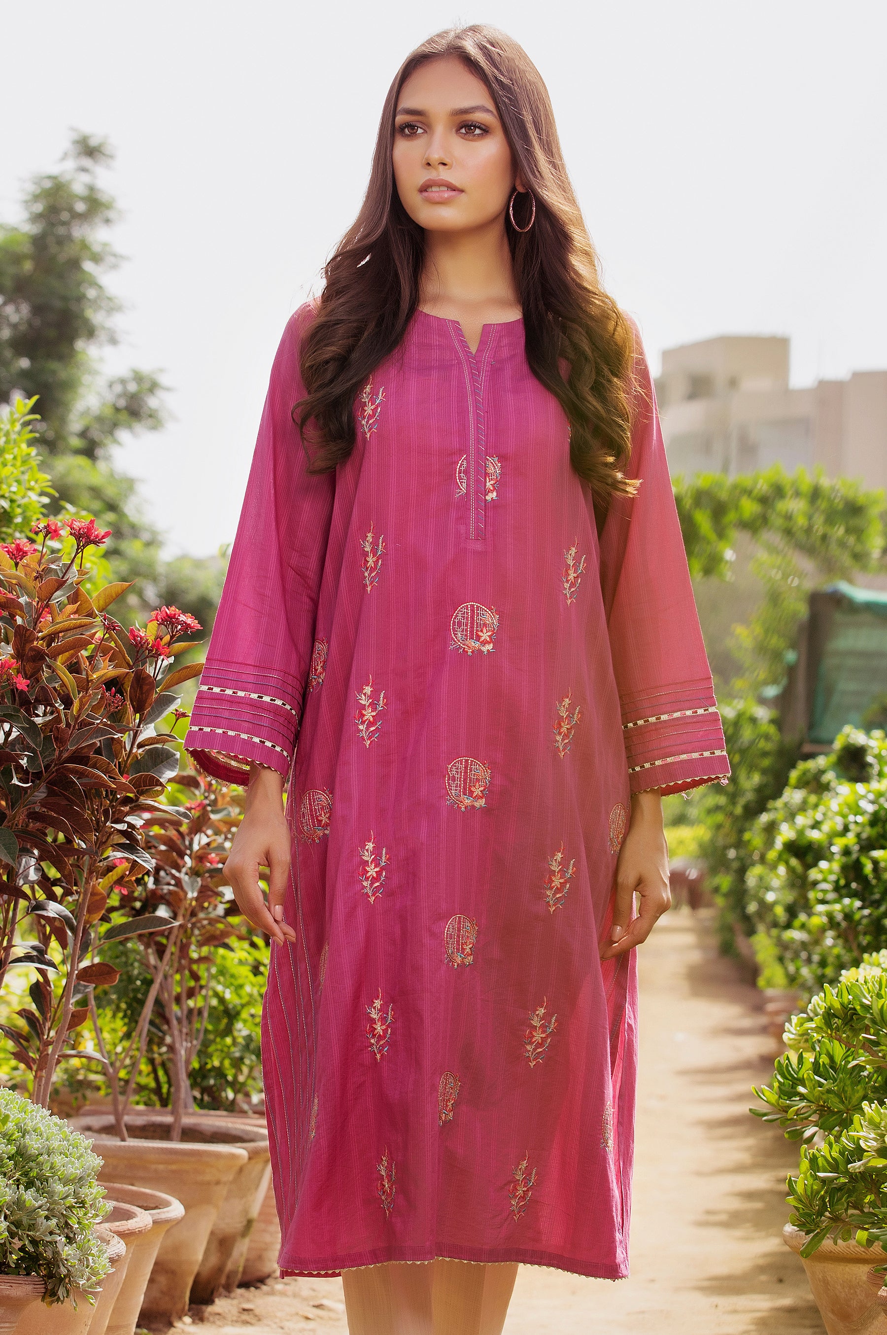 Stitched 1 Piece Embroidered Doria Lawn Shirt - Image 2