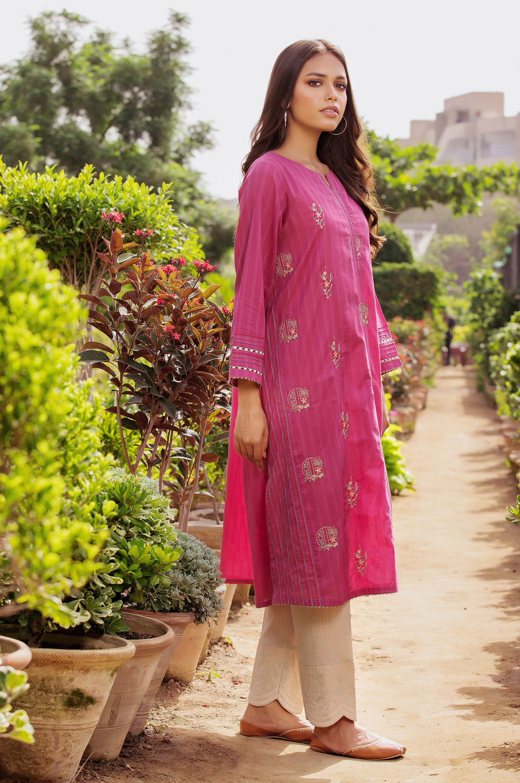 Stitched 1 Piece Embroidered Doria Lawn Shirt - Image 3