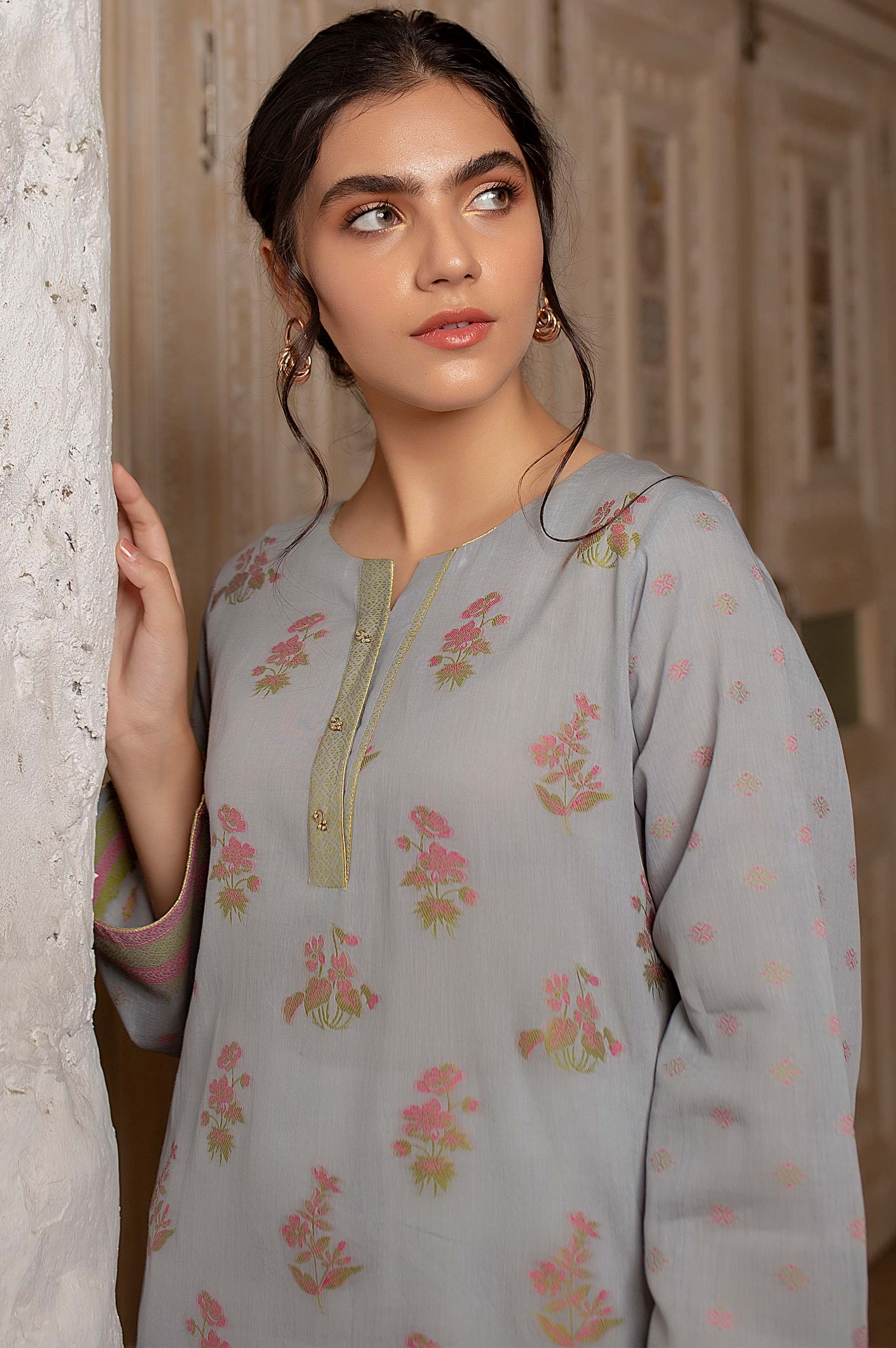 Stitched 1 Piece Dyed Jacquard Shirt - Image 4