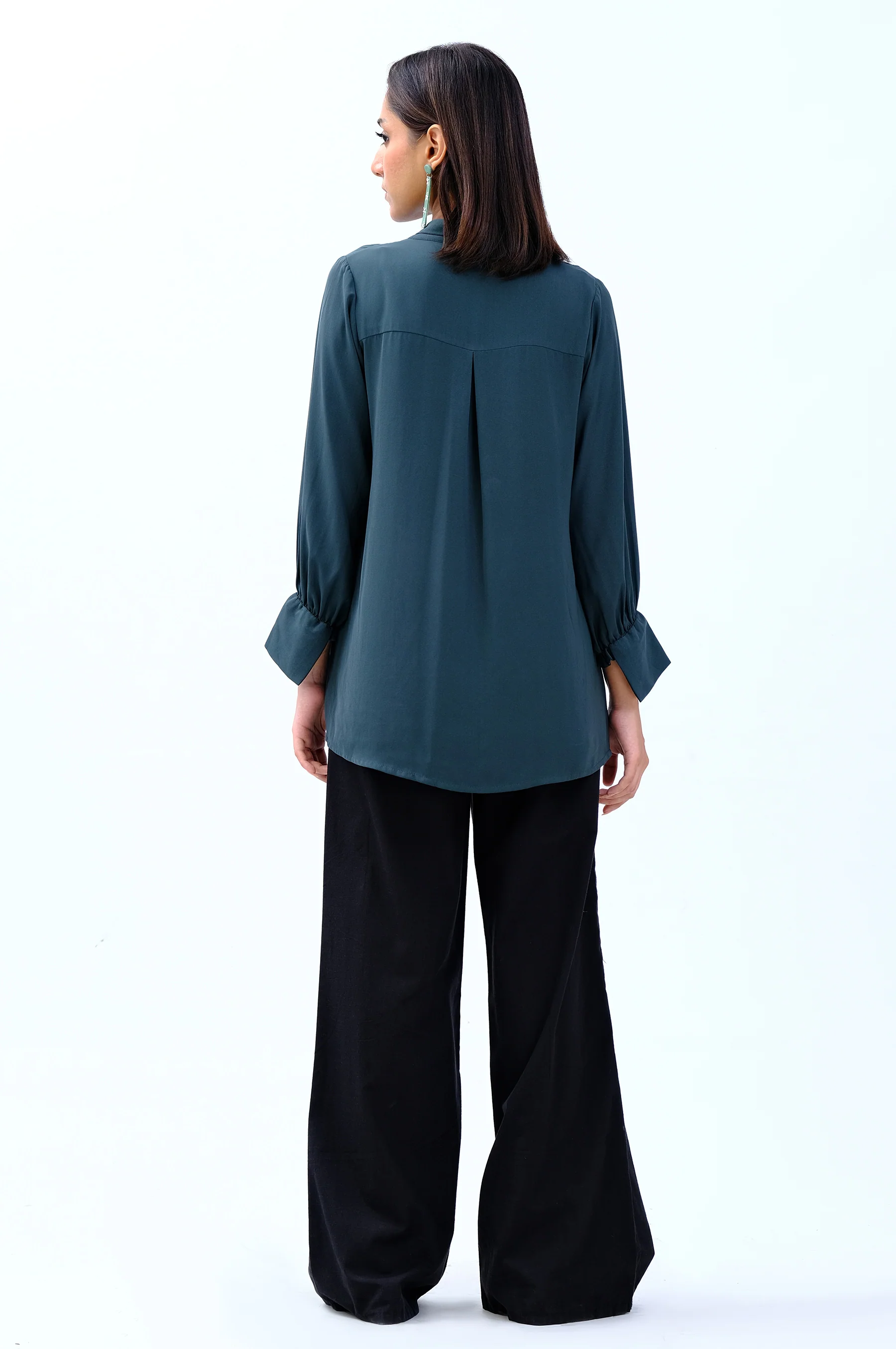 Stitched 1 Piece Embellished Crepe Top - Image 2