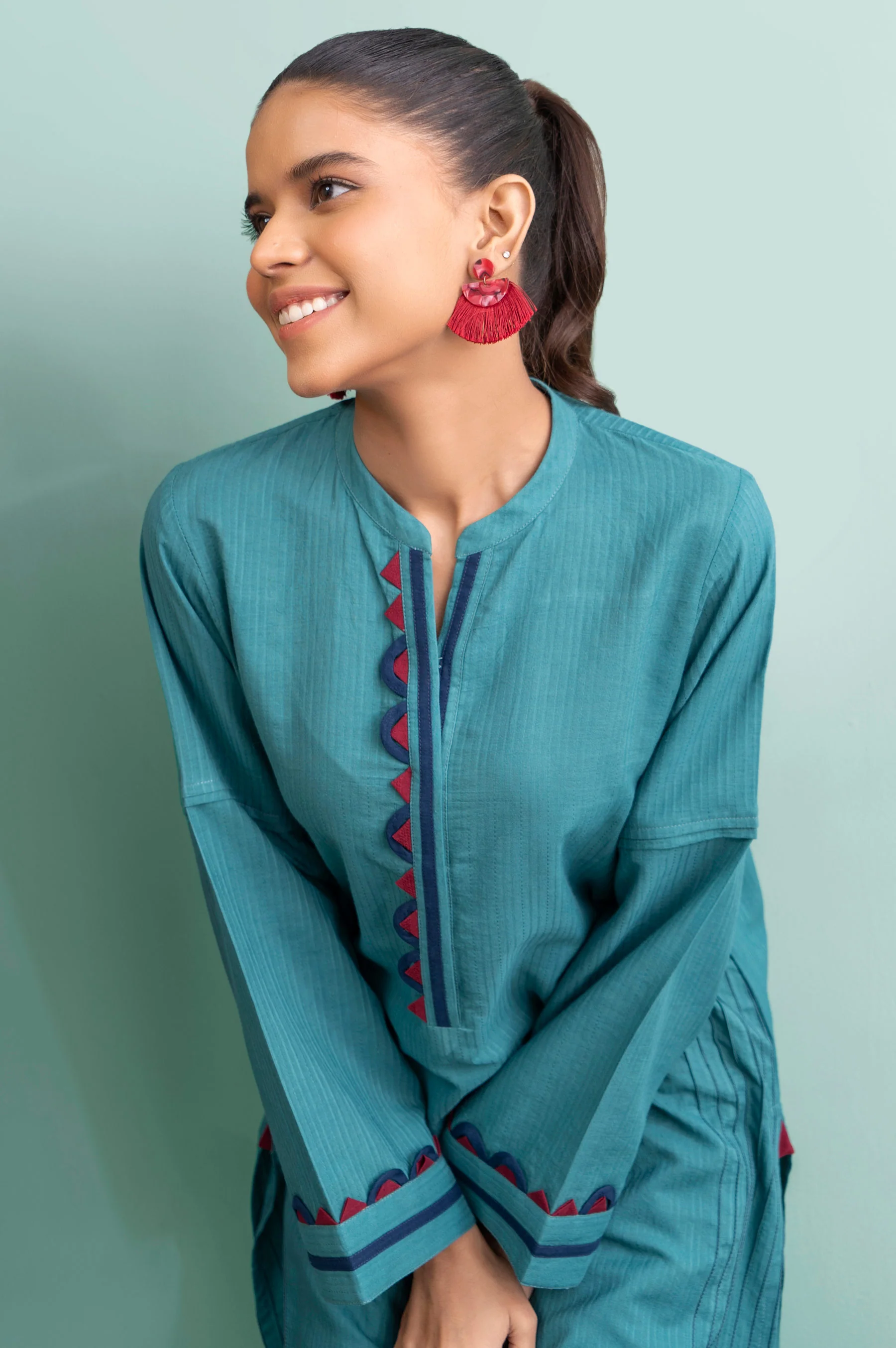 Stitched 1 Piece Embellished Doria Shirt - Image 2