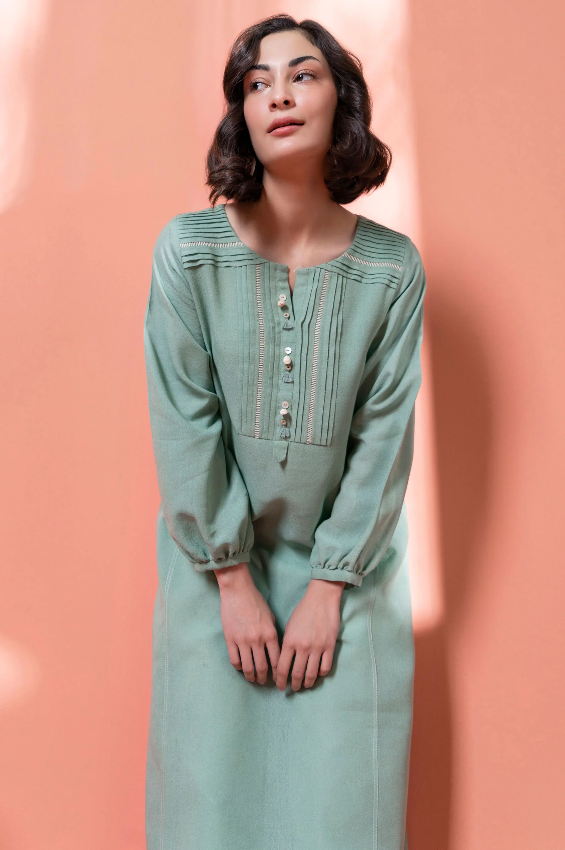 Stitched 1 Piece Embellished Karandi Shirt