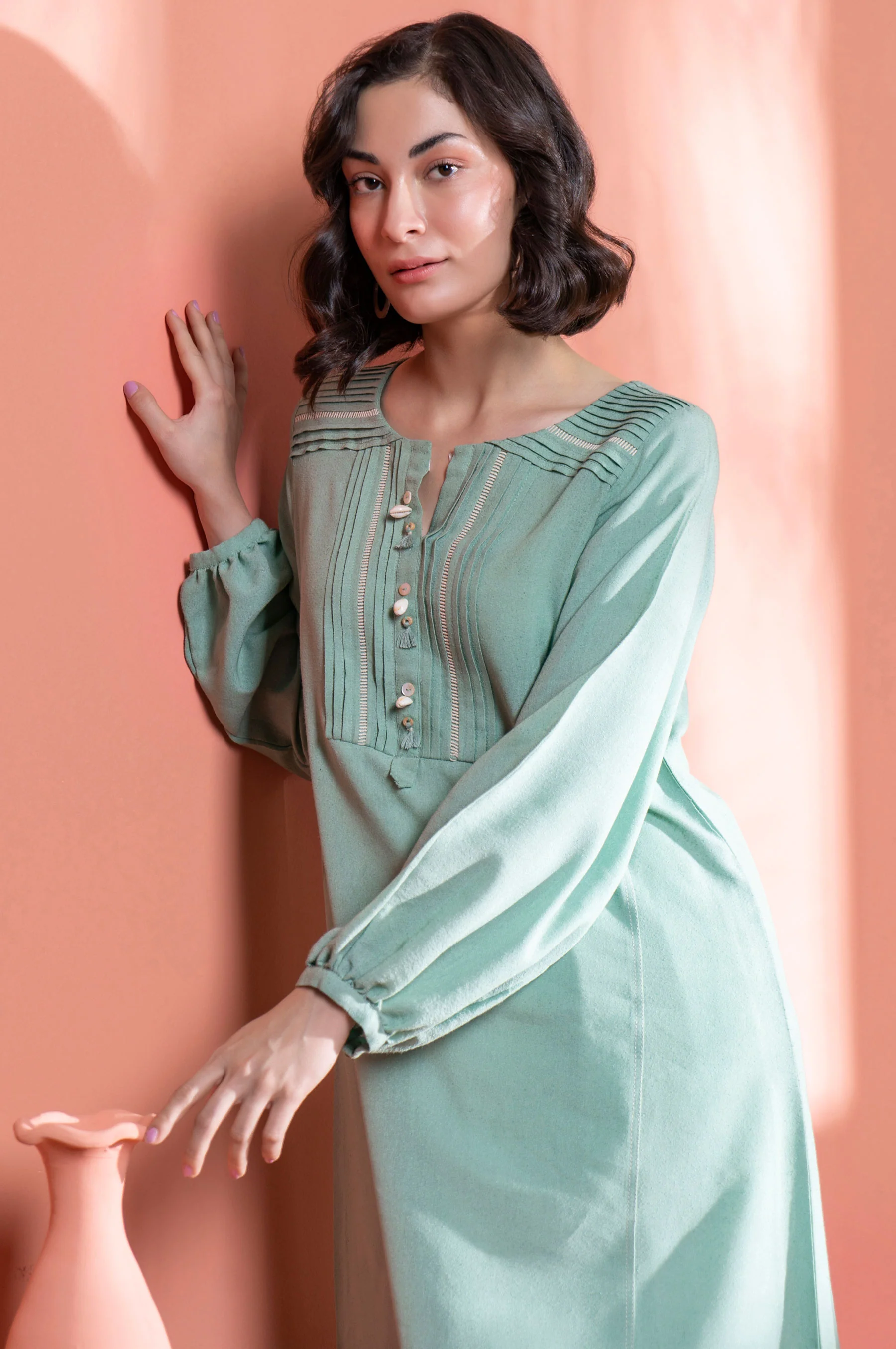 Stitched 1 Piece Embellished Karandi Shirt - Image 2