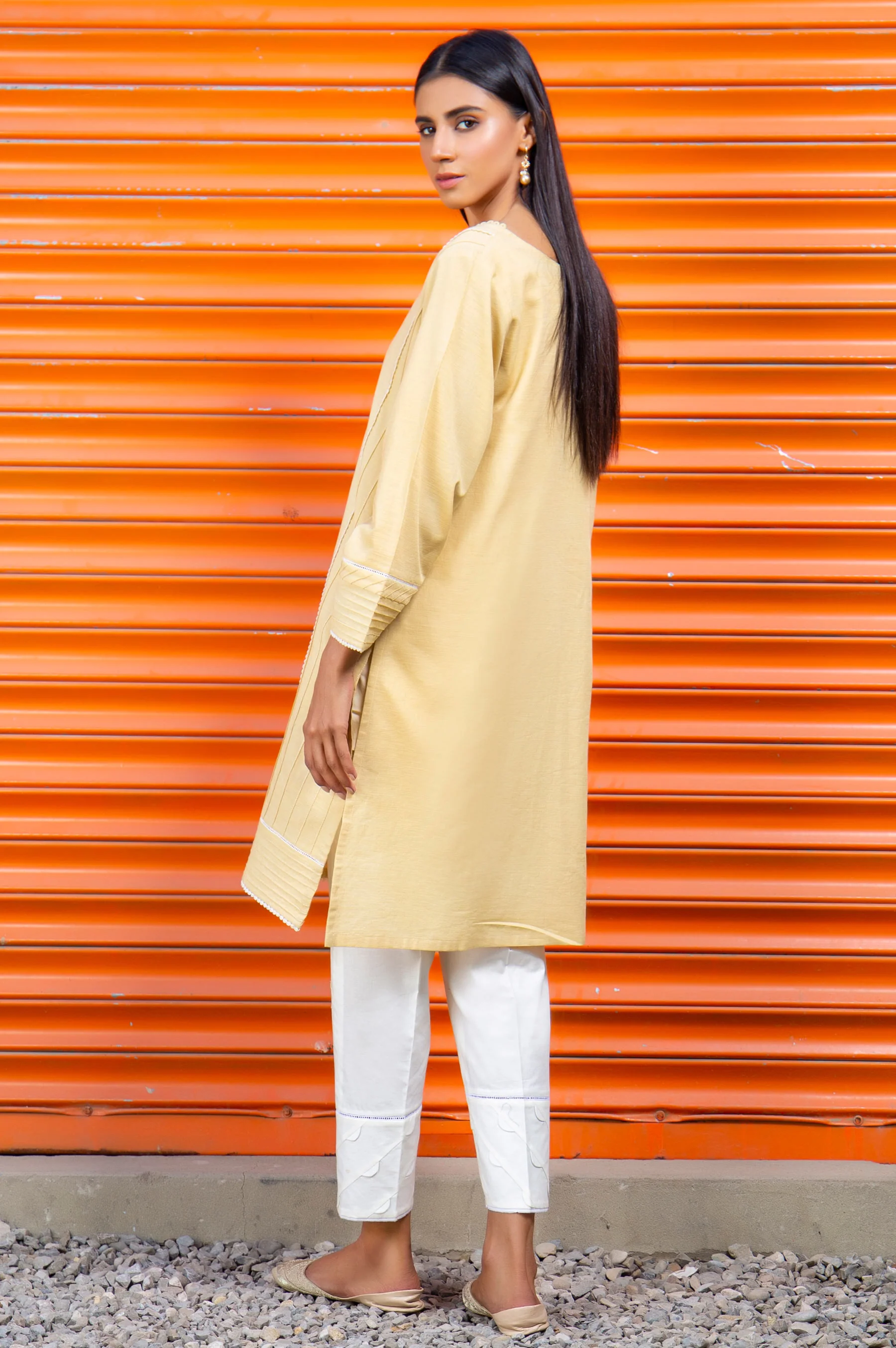 Stitched 1 Piece Embellished Khaddar Shirt - Image 2