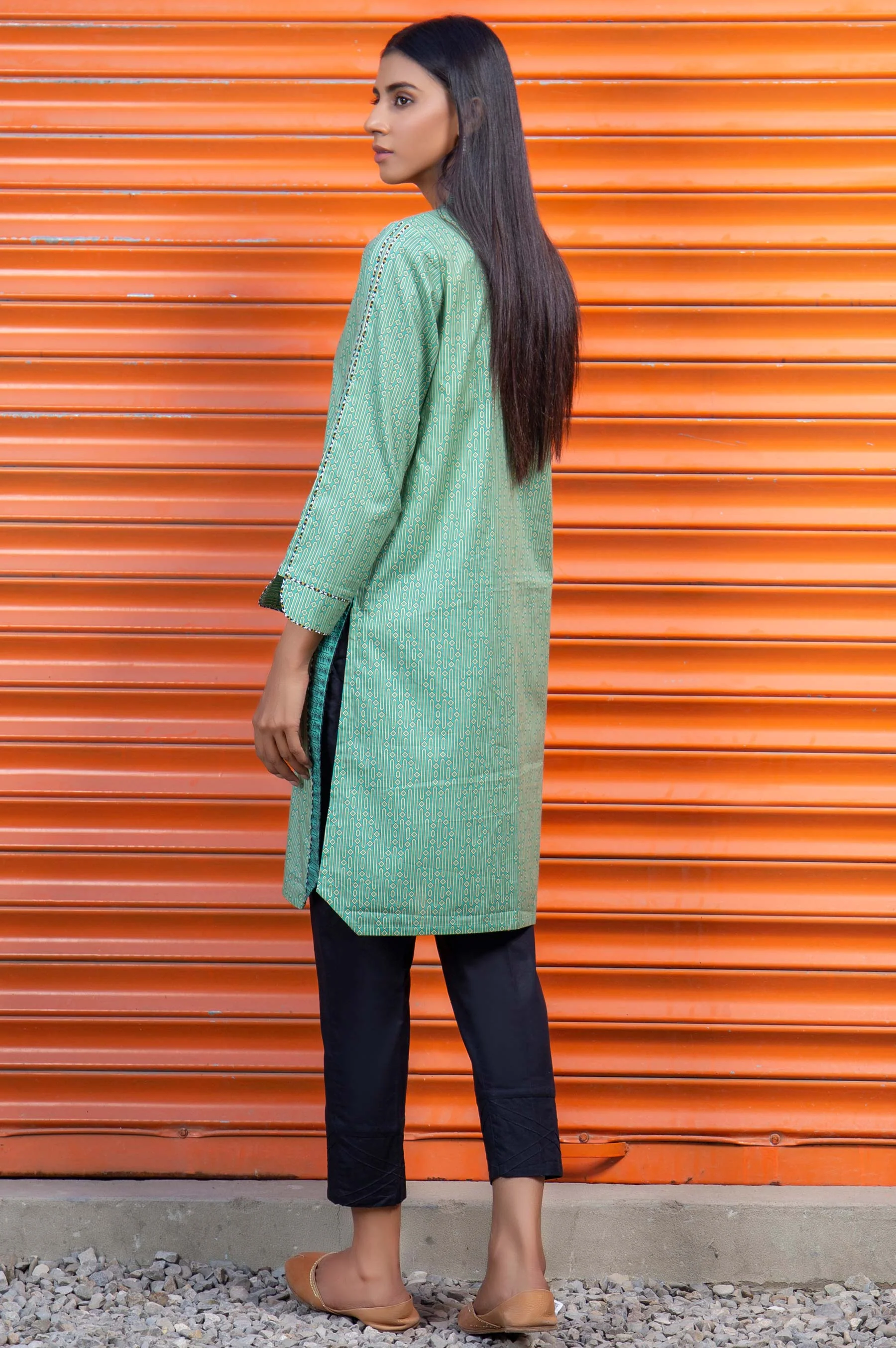 Stitched 1 Piece Embellished Cambric Shirt - Image 2