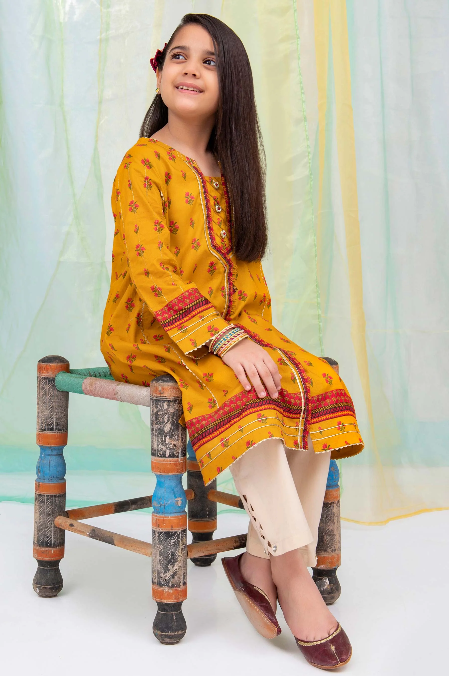 Stitched 1 Piece Embellished Shirt - Cambric - Image 4