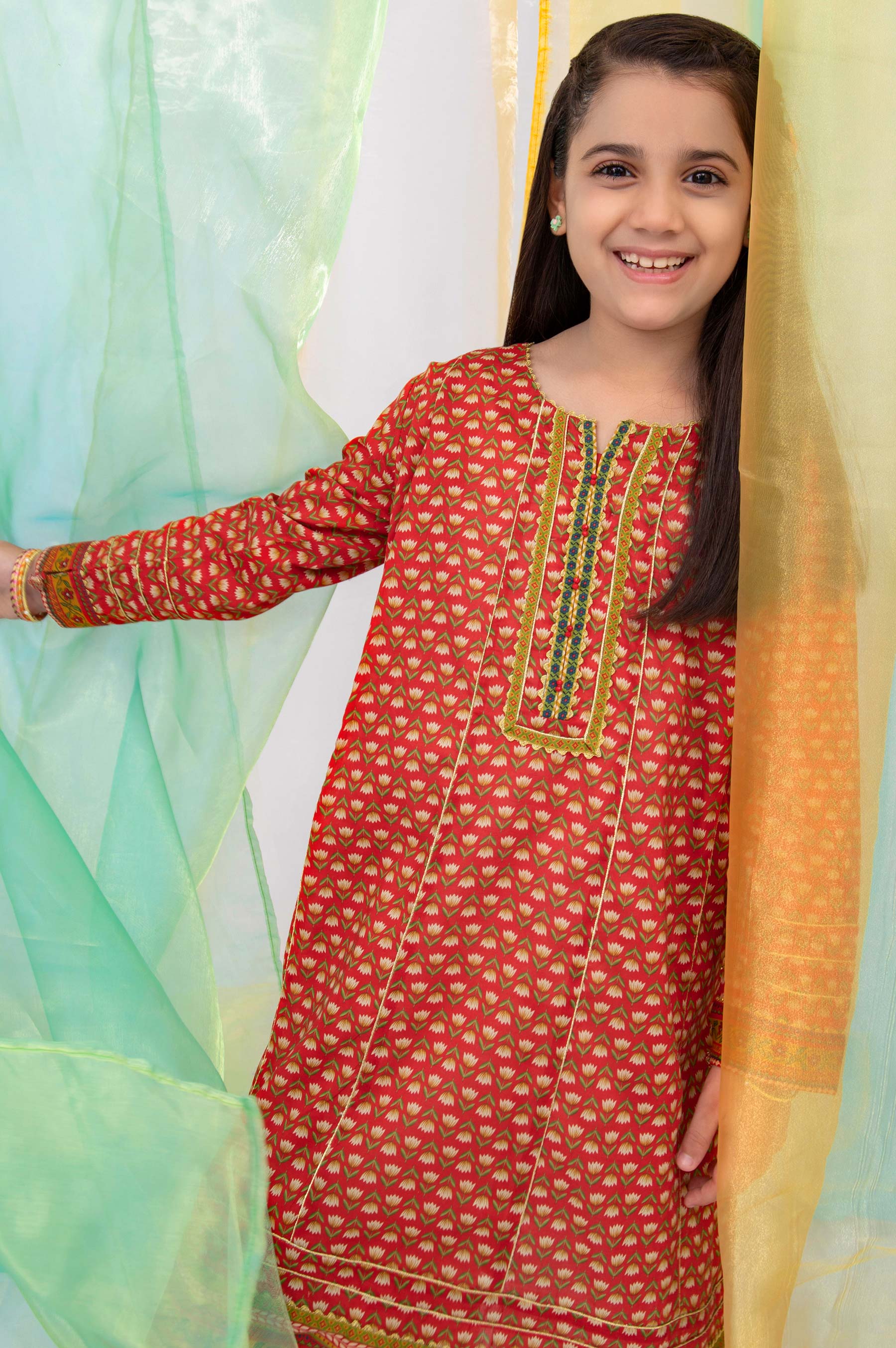 Stitched 1 Piece Embellished Shirt - Cambric