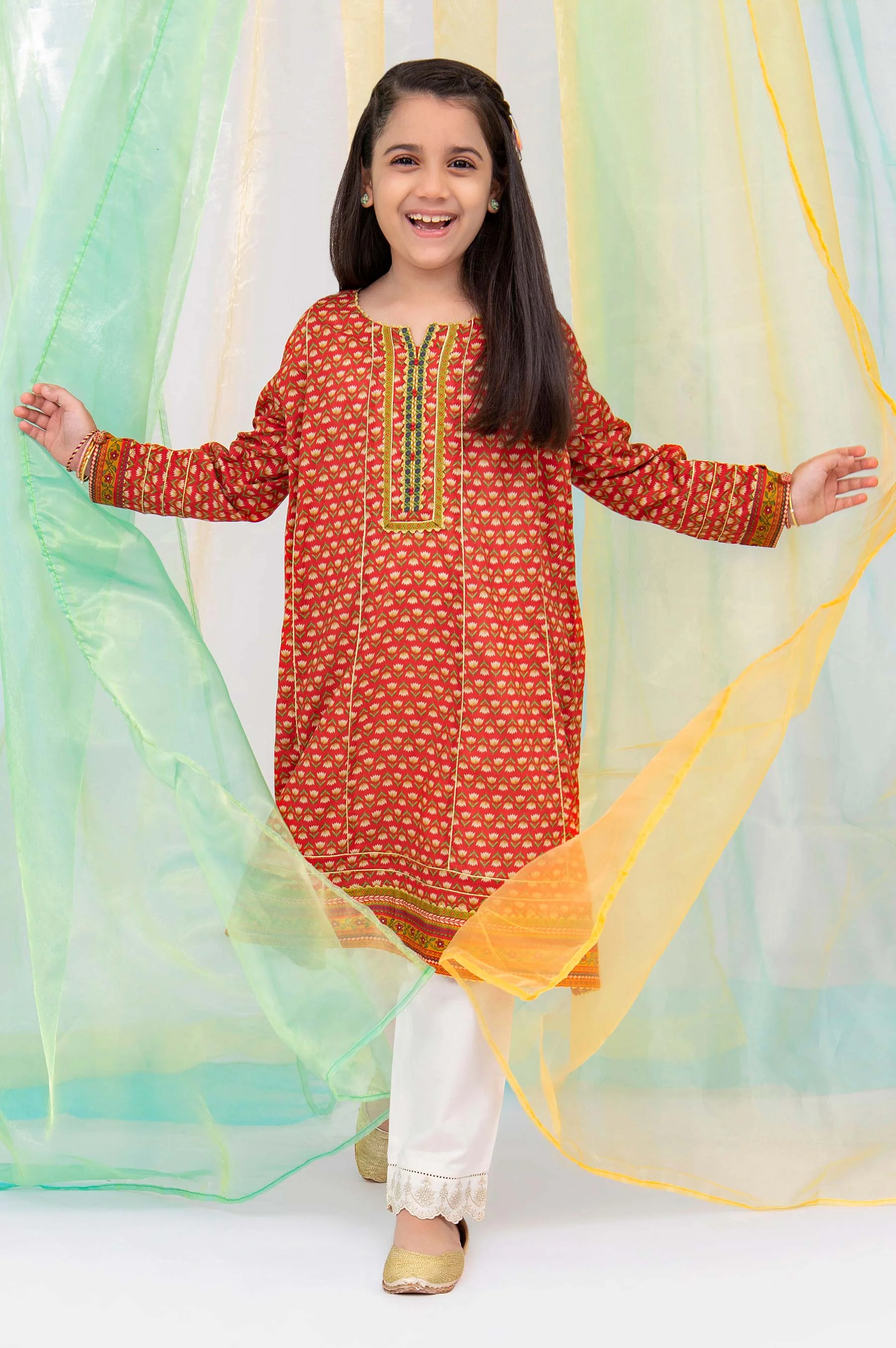 Stitched 1 Piece Embellished Shirt - Cambric - Image 4