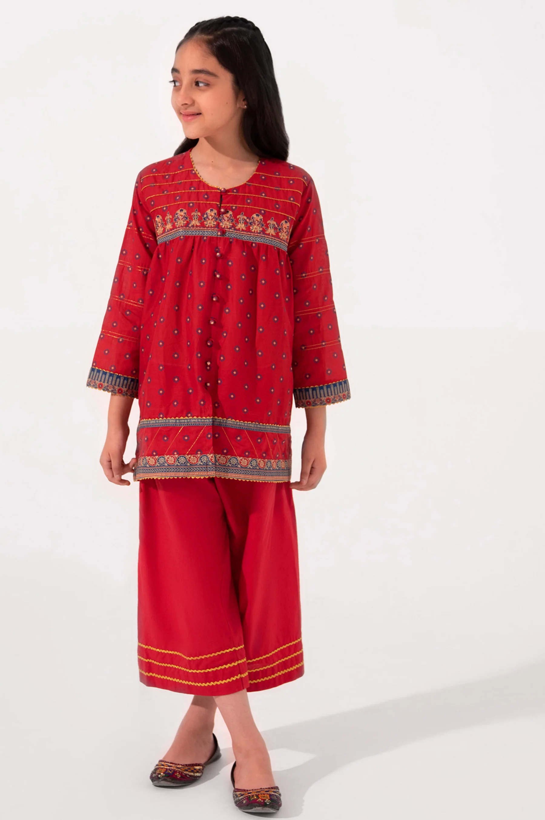 Stitched 1 Piece Printed Embellished Lawn Shirt - Image 2