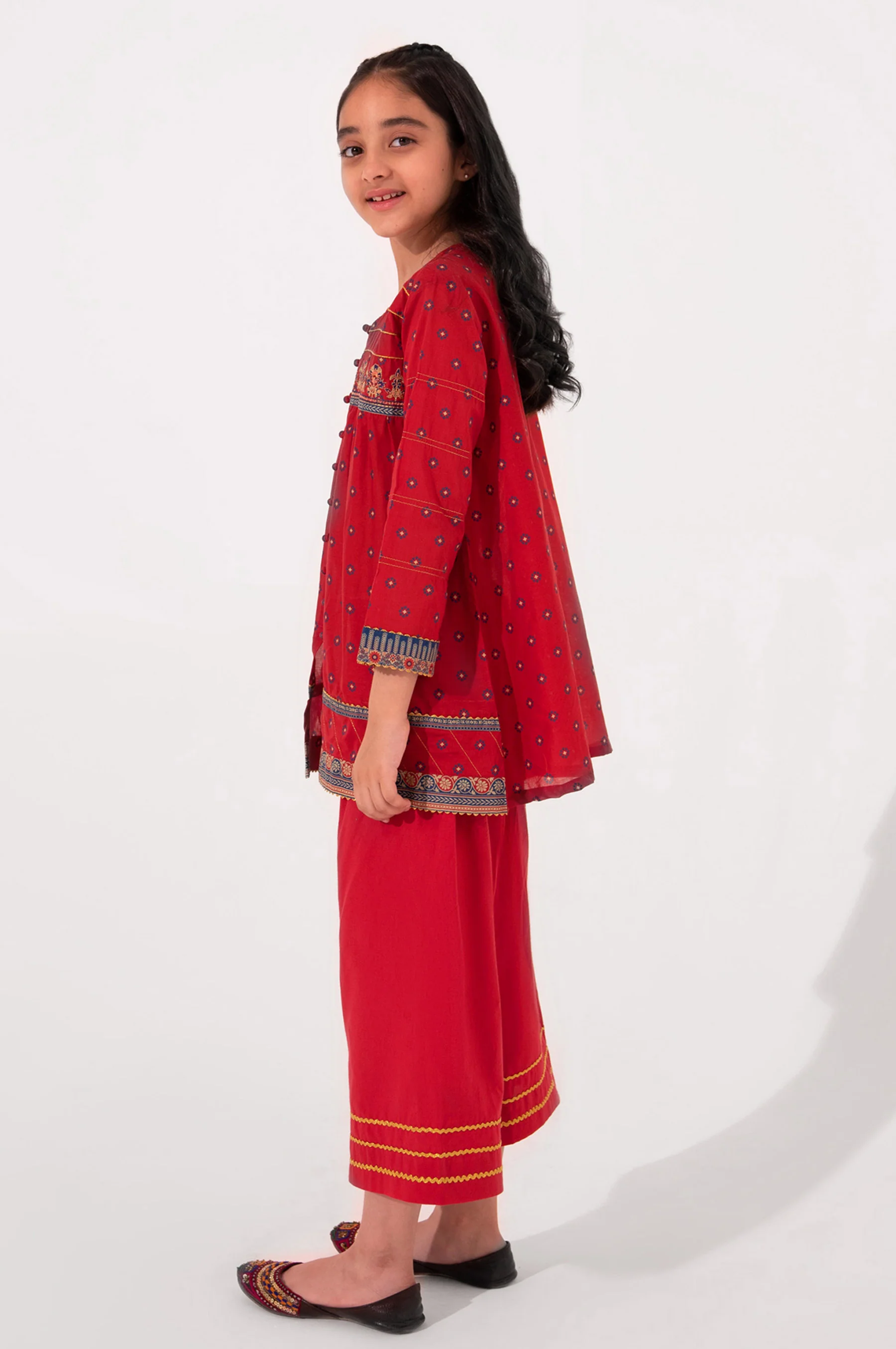 Stitched 1 Piece Printed Embellished Lawn Shirt - Image 3