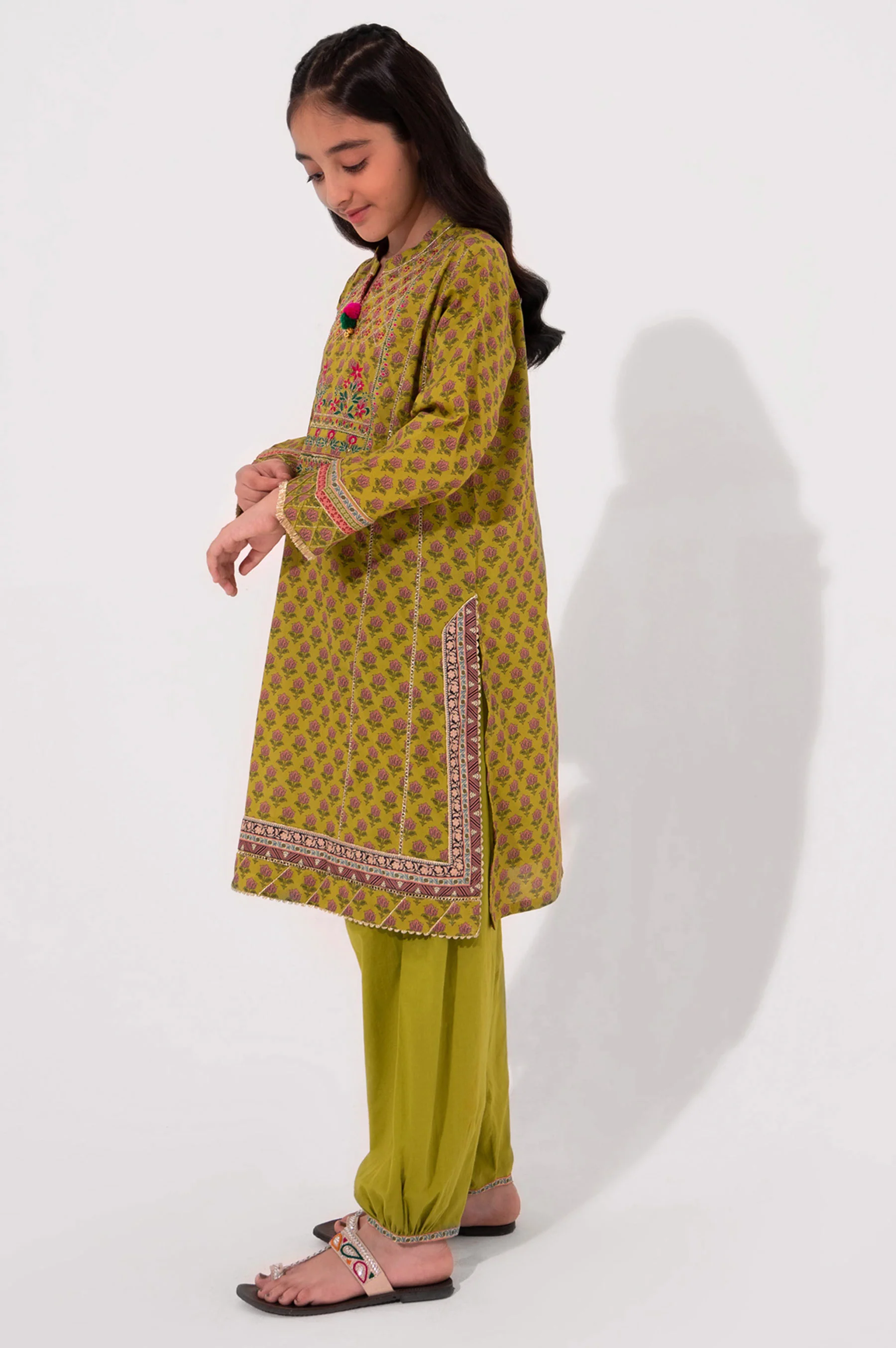 Stitched 1 Piece Printed Embellished Lawn Shirt - Image 3