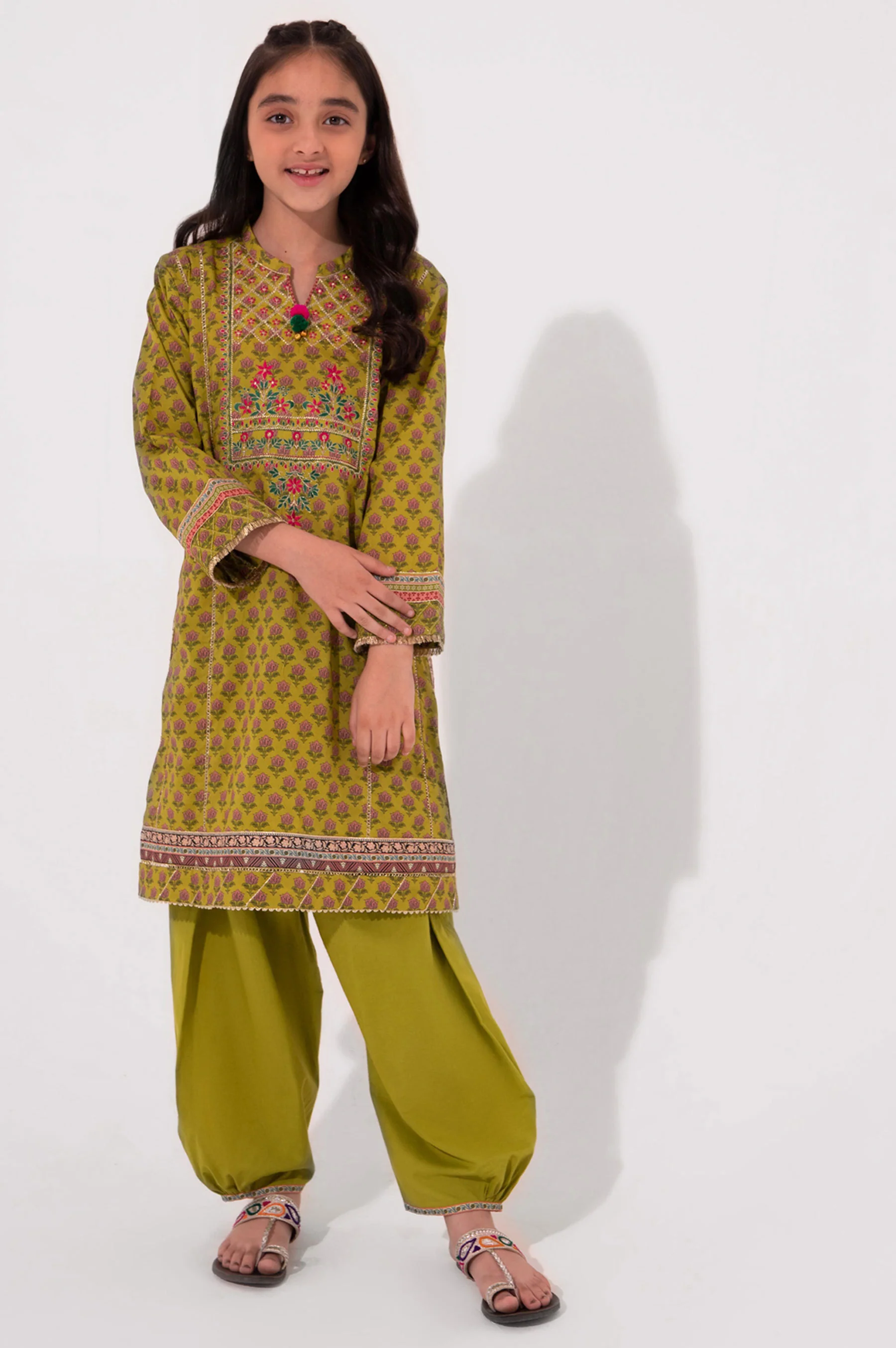 Stitched 1 Piece Printed Embellished Lawn Shirt - Image 4