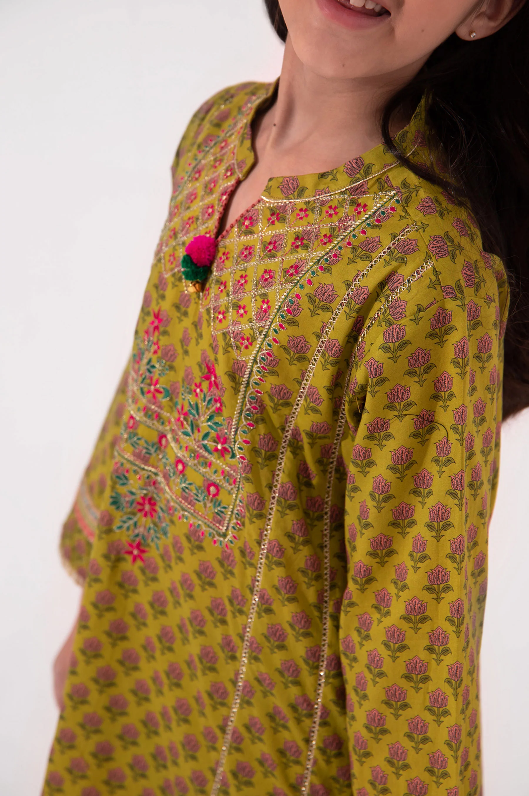 Stitched 1 Piece Printed Embellished Lawn Shirt - Image 5