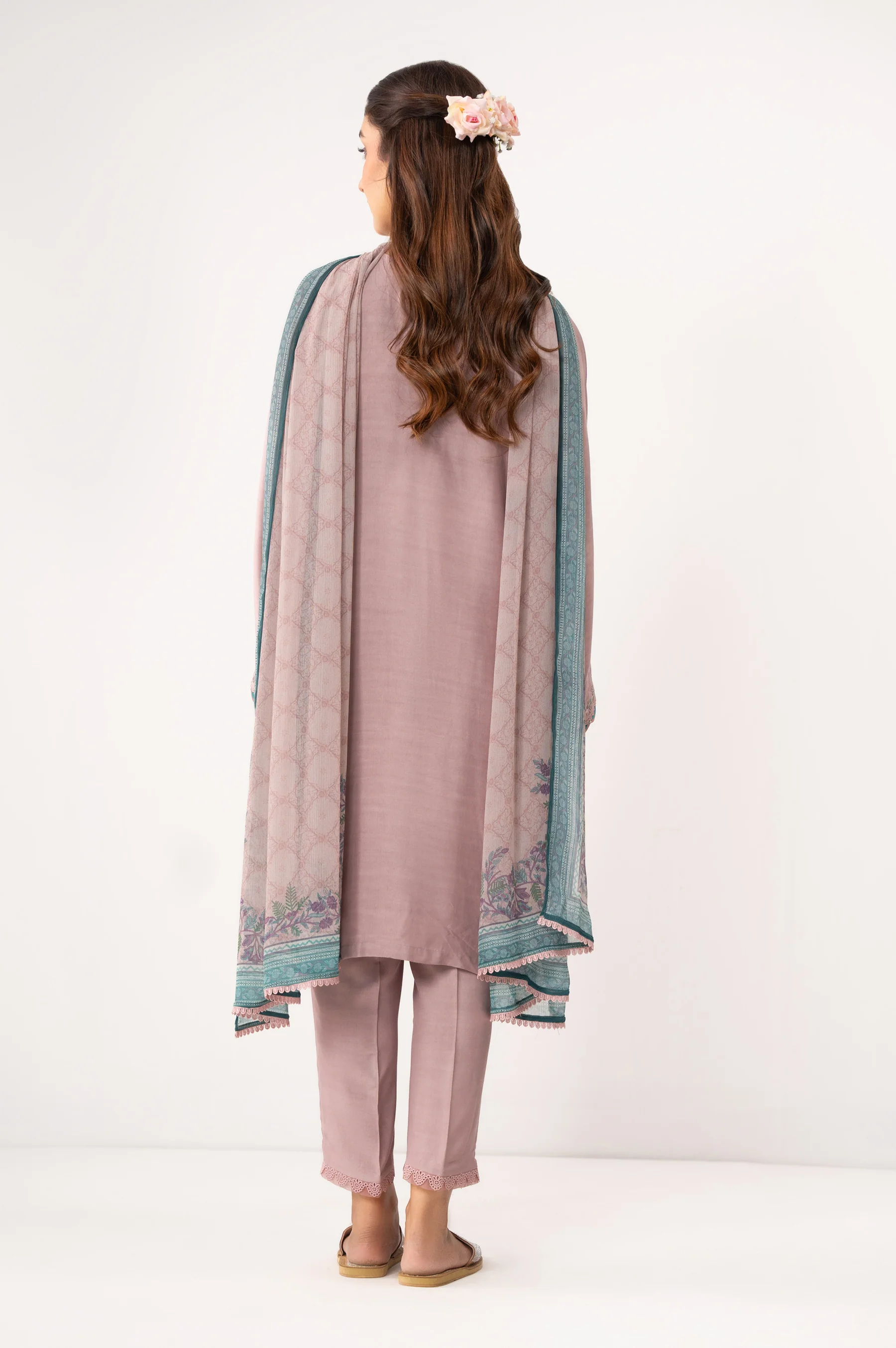 STITCHED EMBROIDERED CAMBRIC SUIT - Image 5