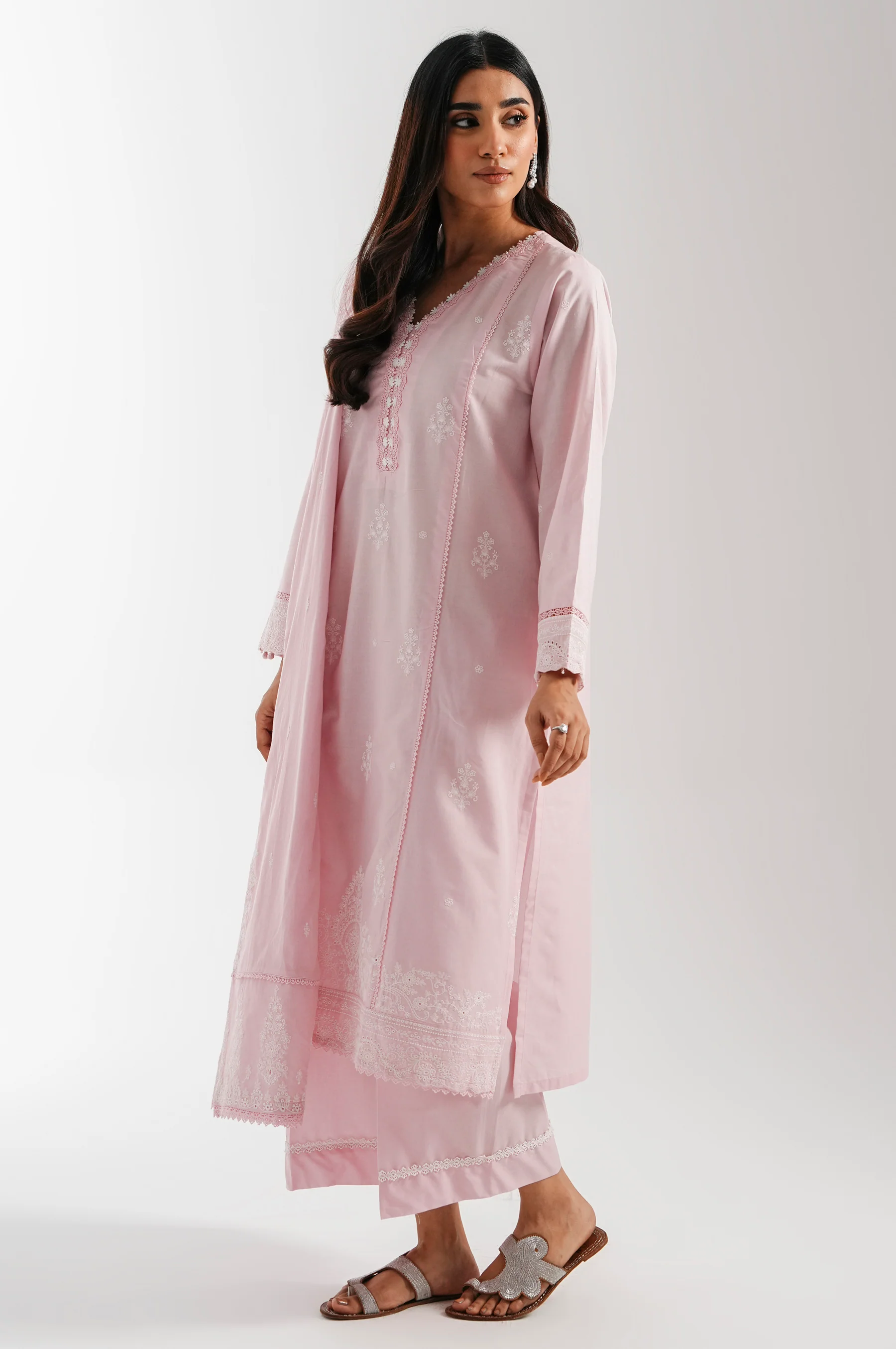 EMBROIDERED CHIKANKARI STITCHED BOTTOM (FACTORY E-OUTLET) - Image 3