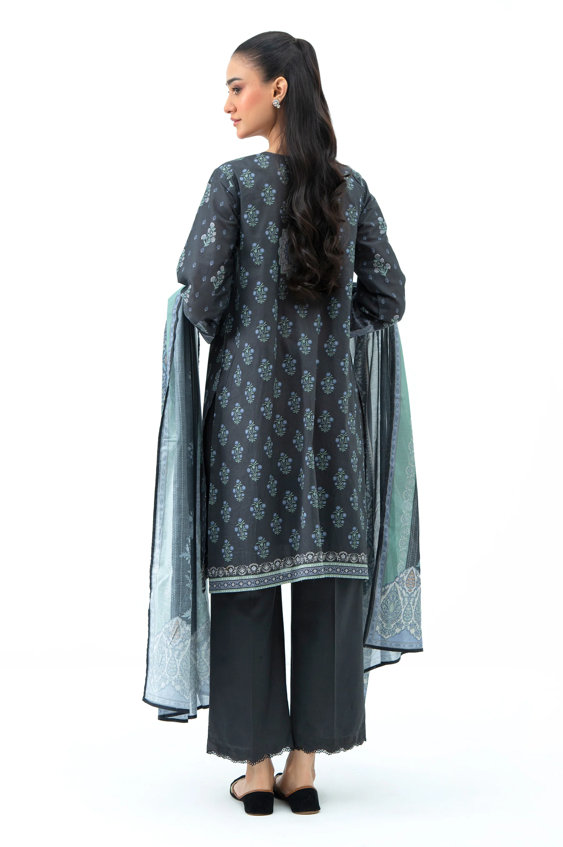 STITCHED EMBROIDERED LAWN SUIT - Image 3