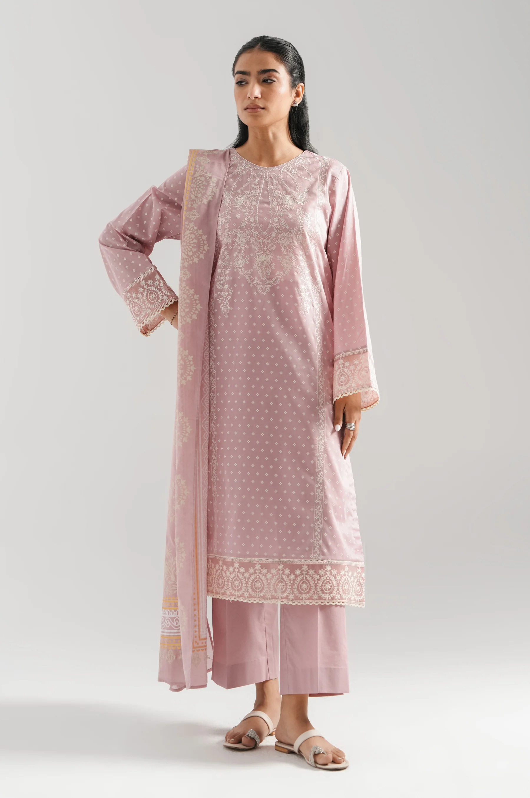 STITCHED EMBROIDERED LAWN SUIT - Image 2