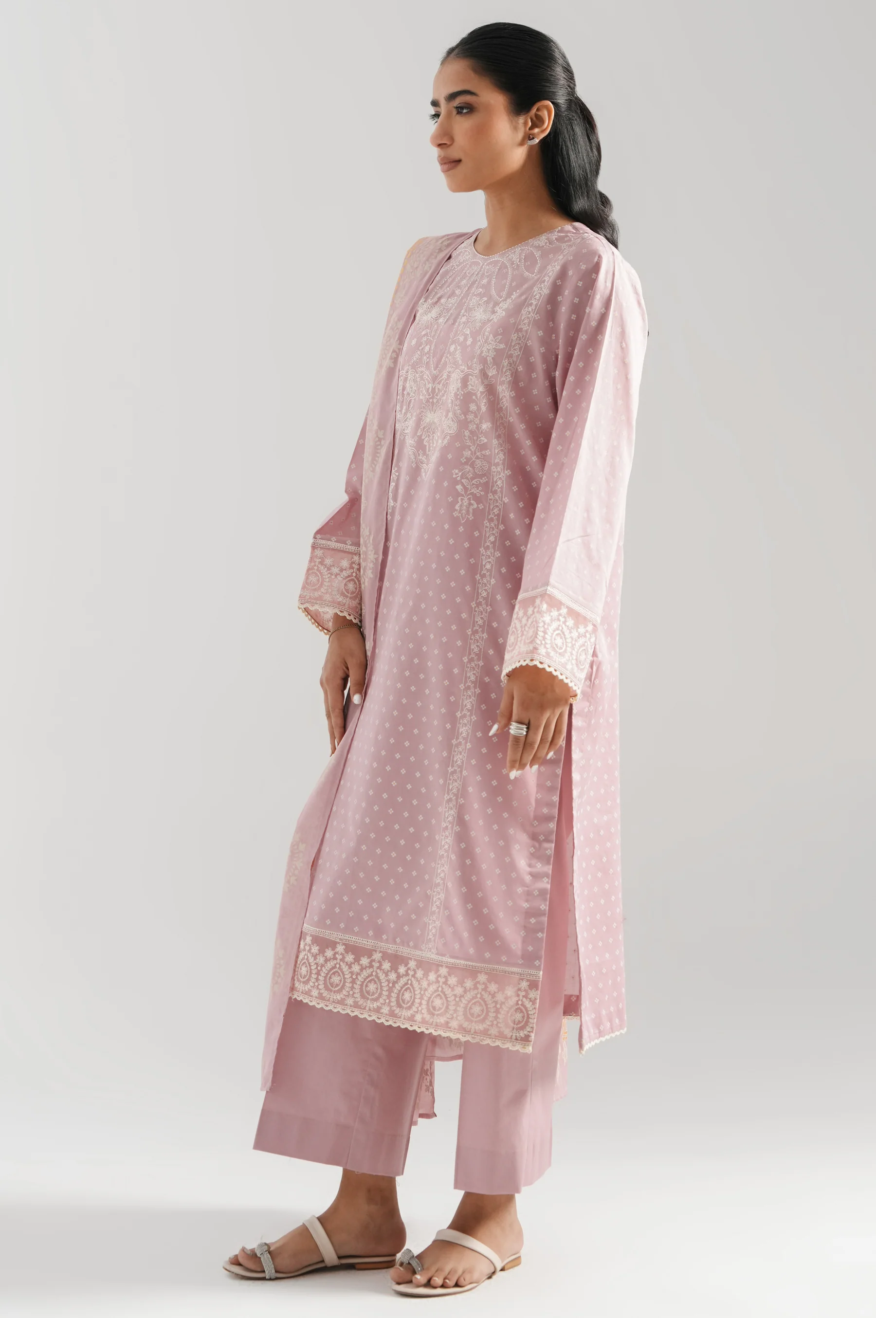 STITCHED EMBROIDERED LAWN SUIT - Image 4