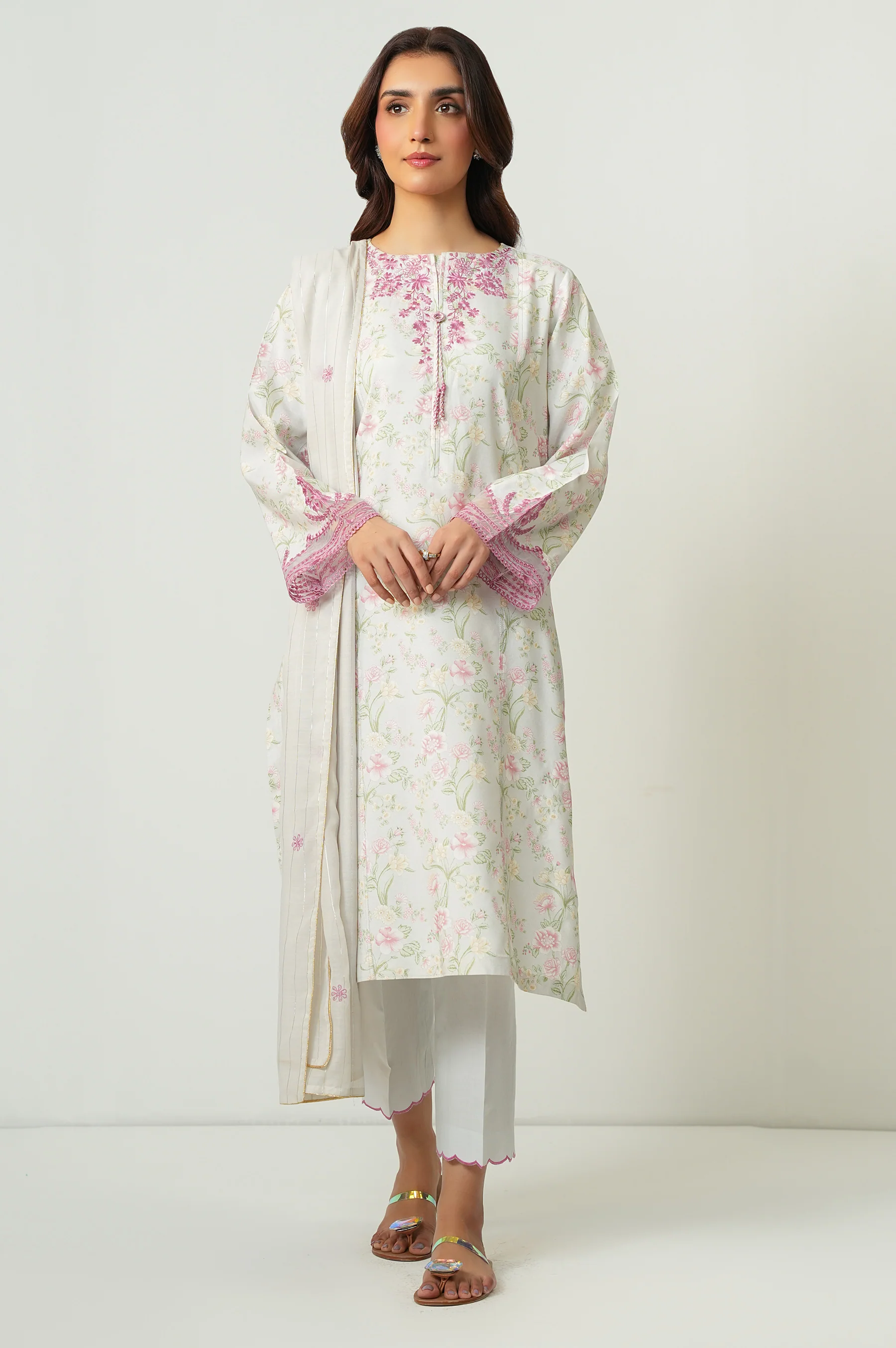 STITCHED EMBROIDERED RAW SILK SUIT - Image 2