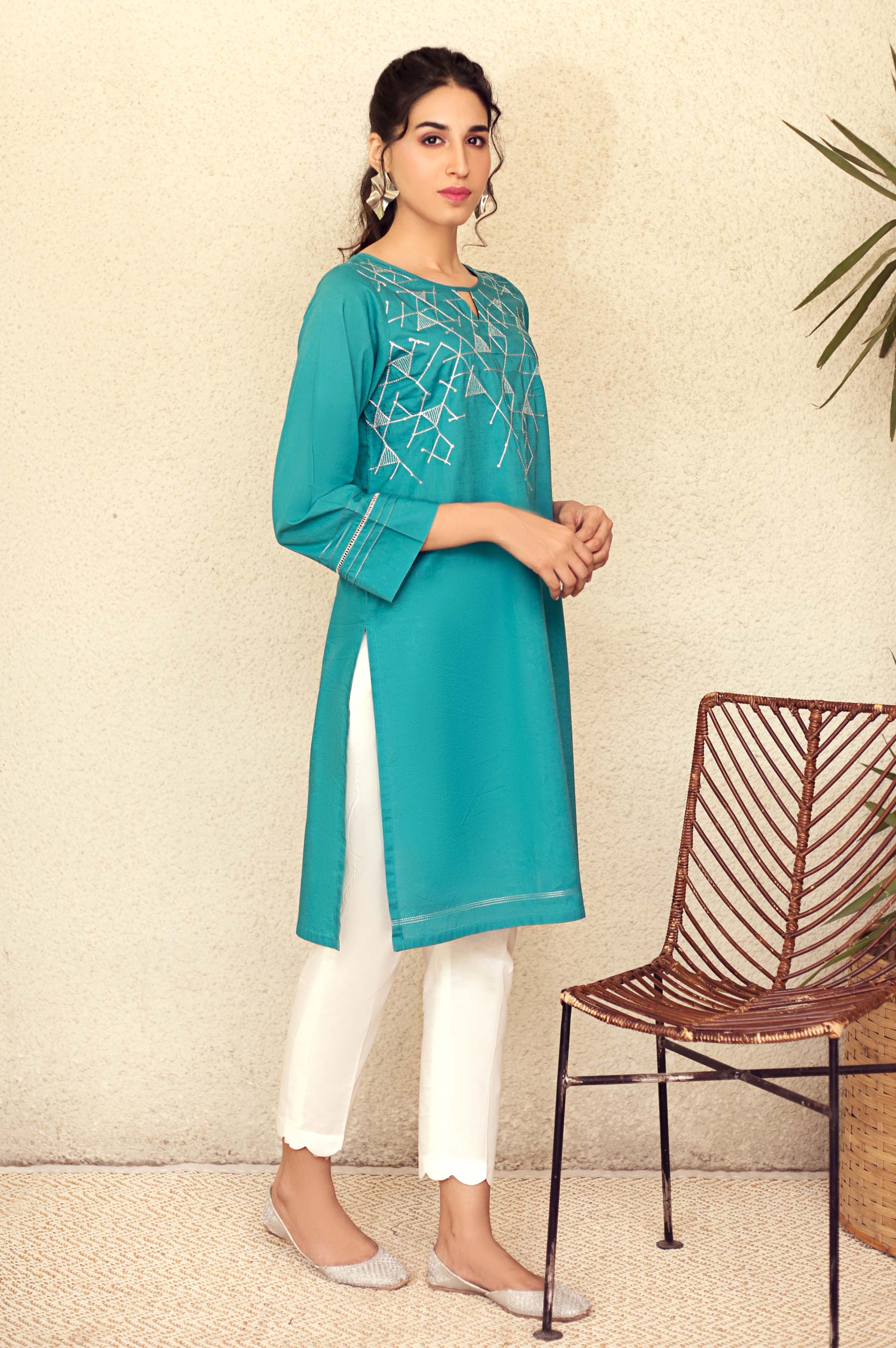 Stitched 1 Piece Embroidered Shirt - Image 4