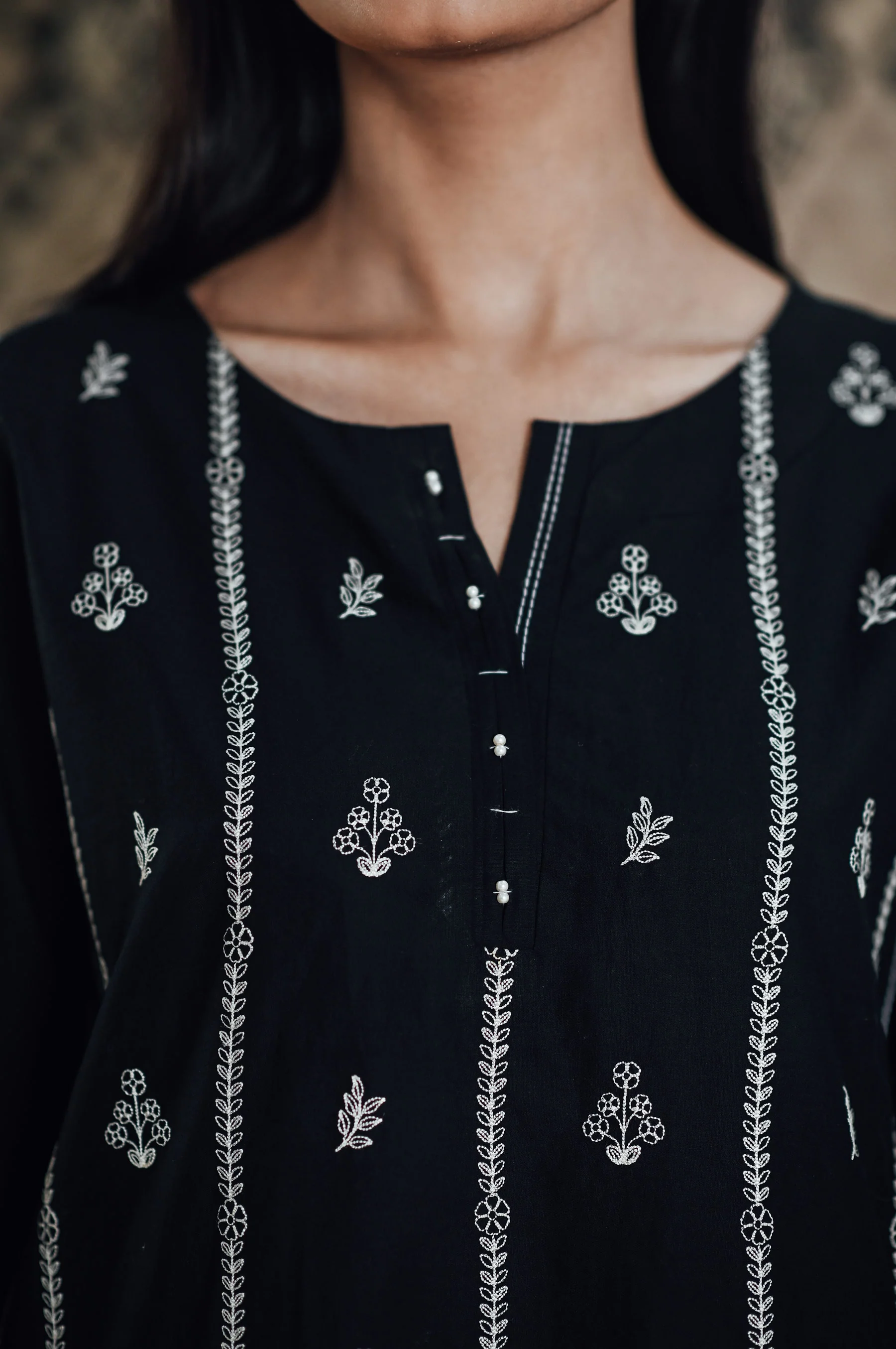 Stitched 1 Piece Embroidered Cambric Shirt - Image 3