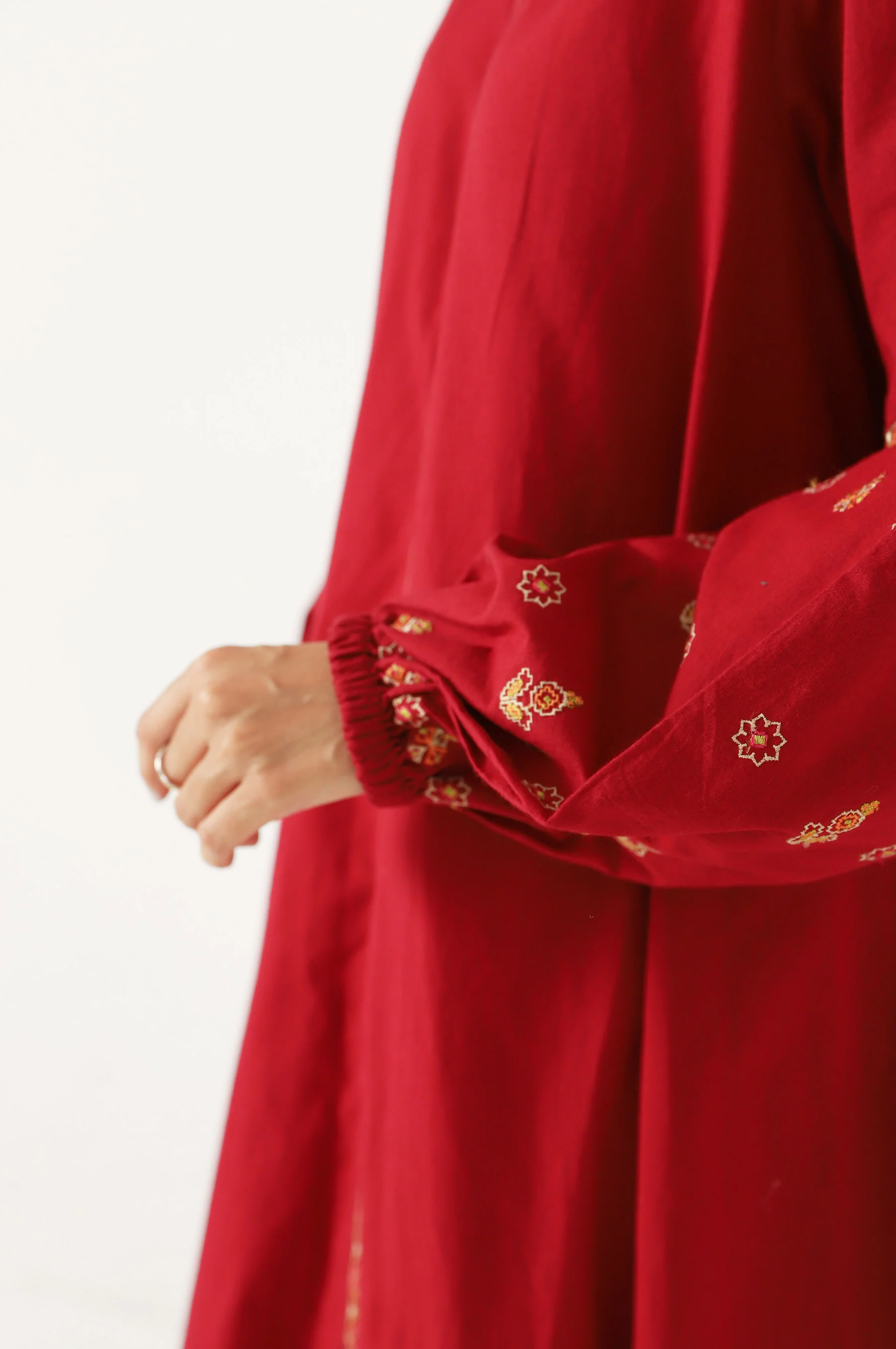 Stitched 1 Piece Embroidered Cambric Dress - Image 5