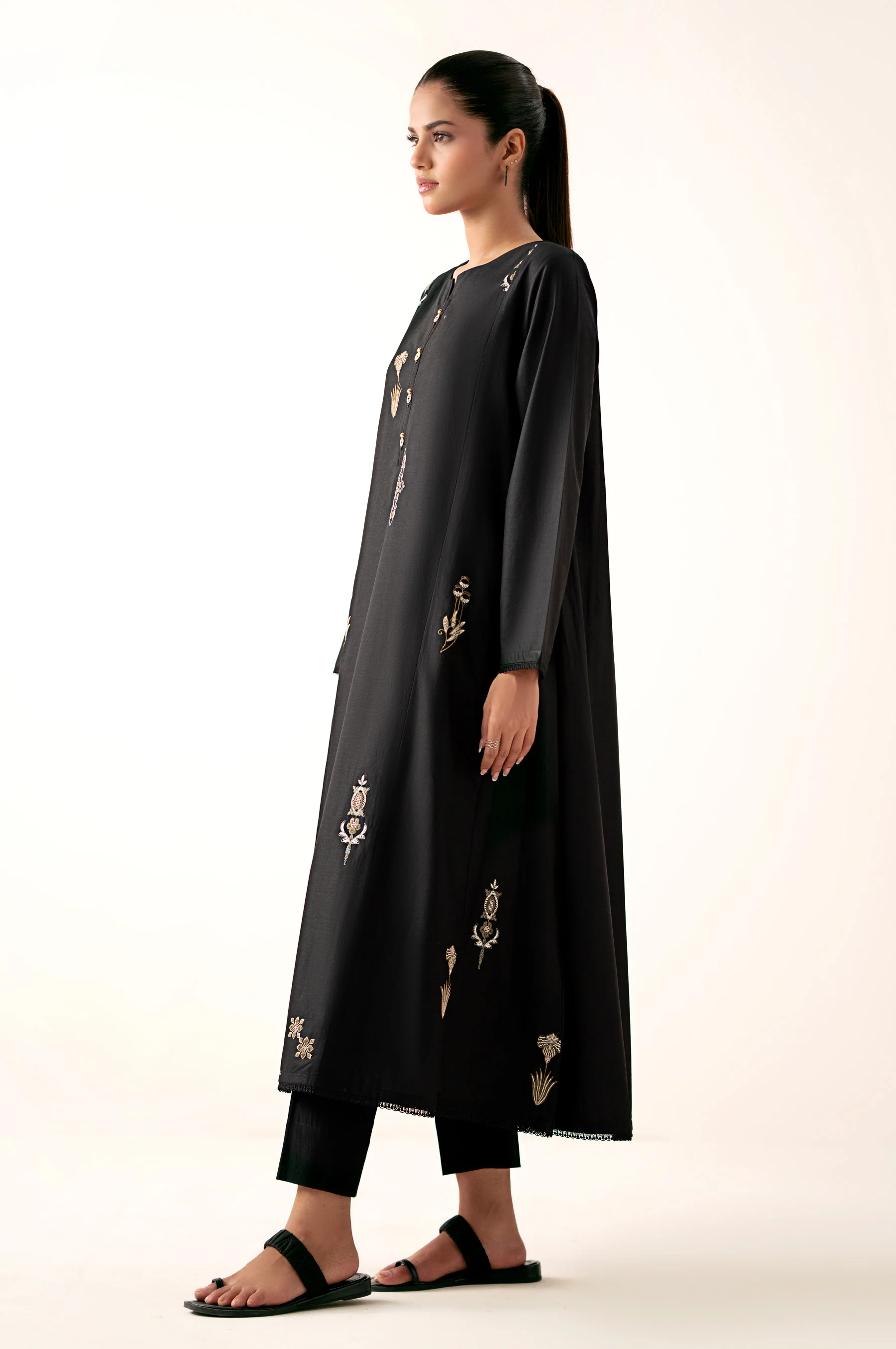 Stitched 1 Piece Embroidered Cambric Shirt - Image 3