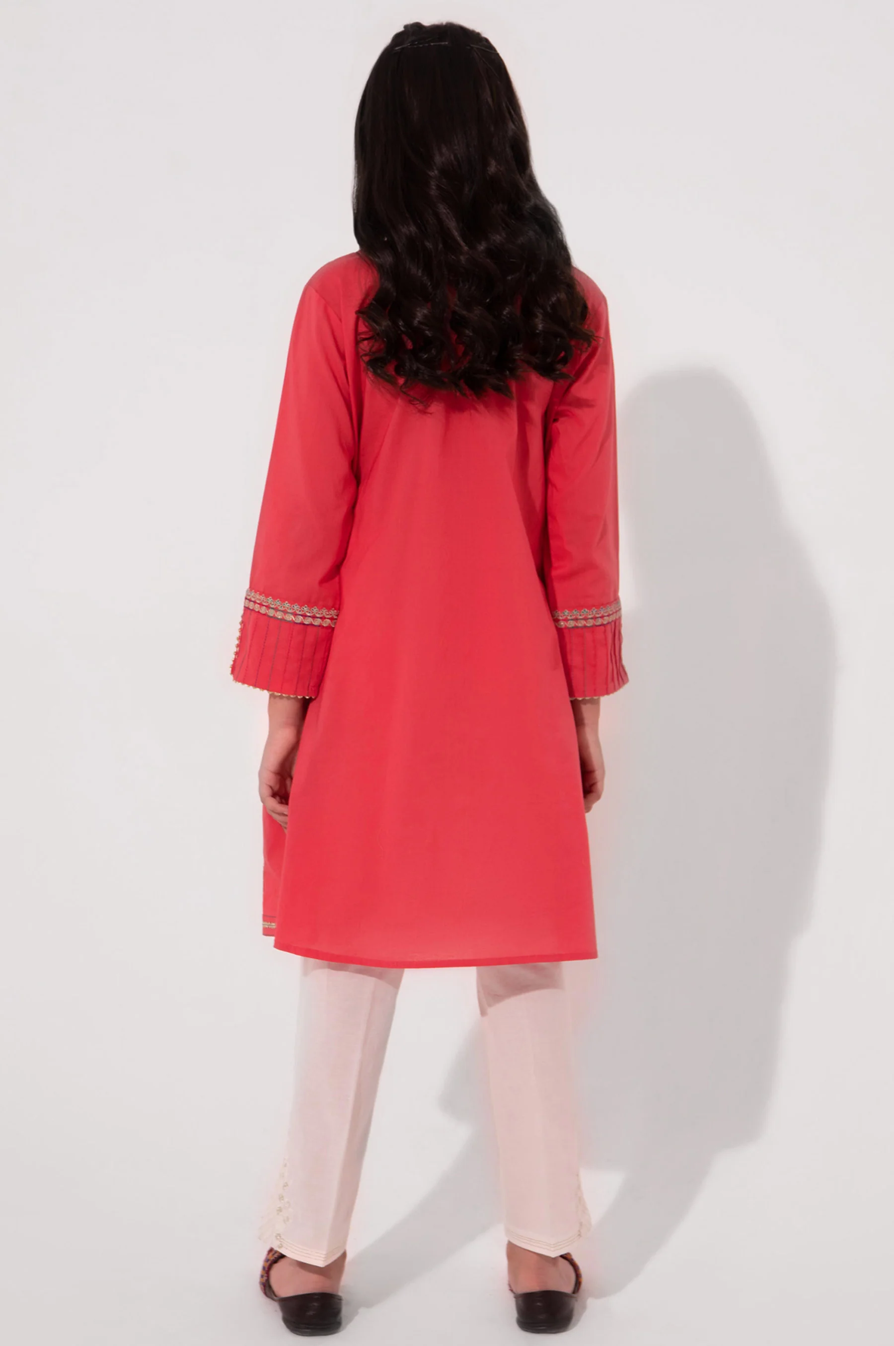 Stitched 1 Piece Embroidered Cambric Shirt - Image 3
