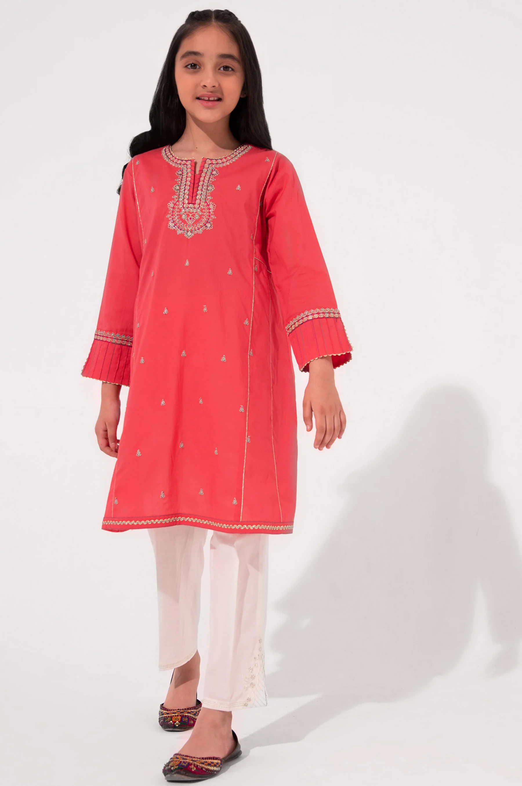 Stitched 1 Piece Embroidered Cambric Shirt - Image 6
