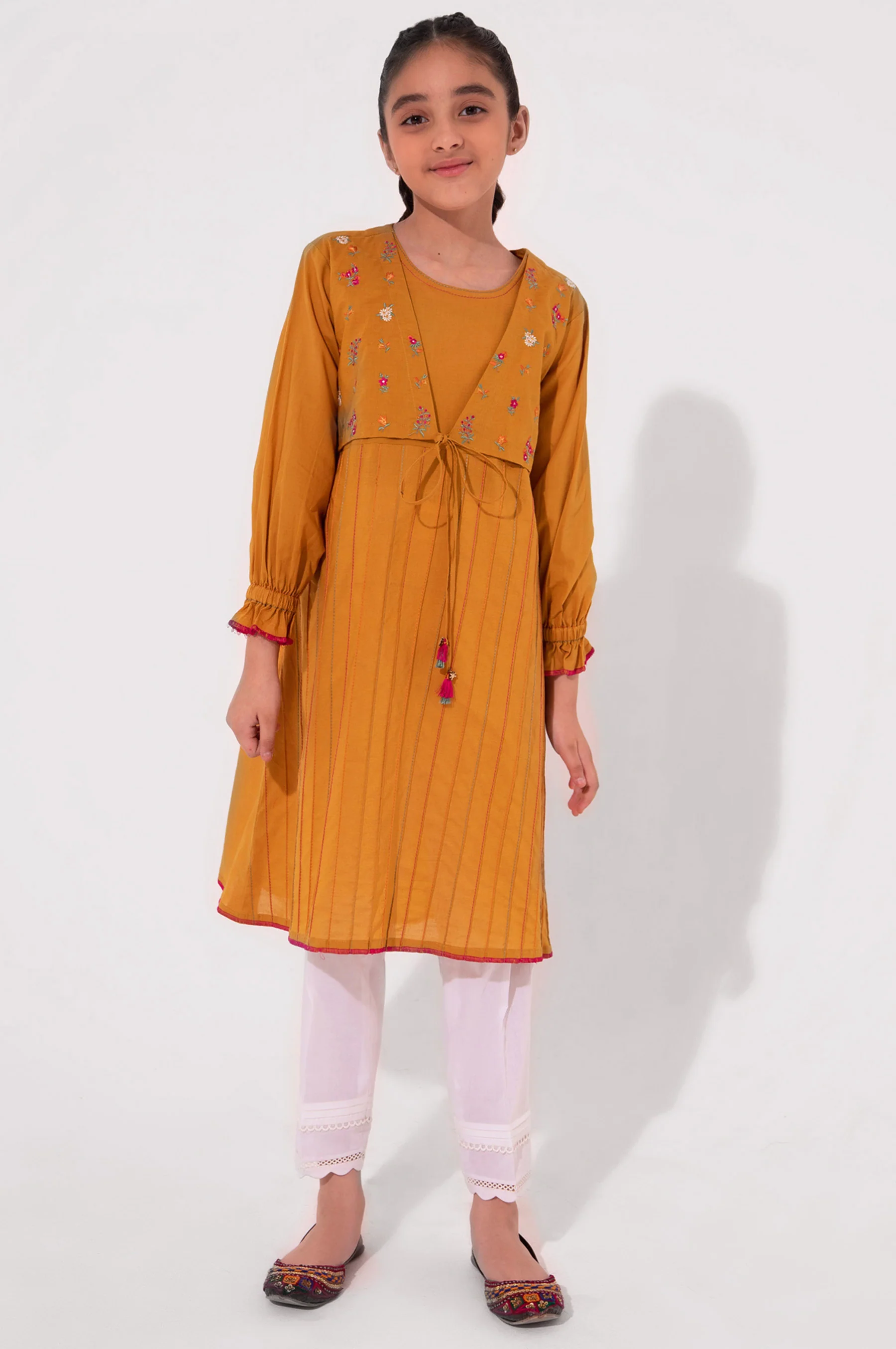Stitched 1 Piece Embroidered Cambric Shirt - Image 2