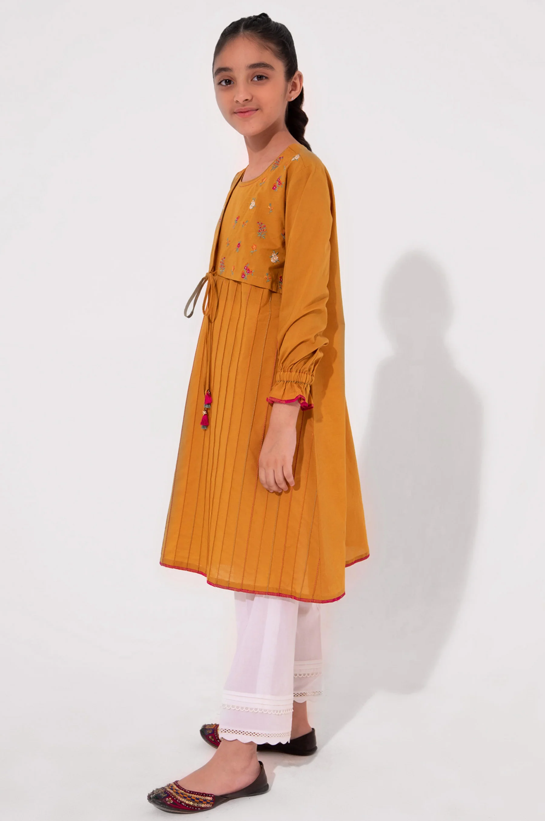 Stitched 1 Piece Embroidered Cambric Shirt - Image 3