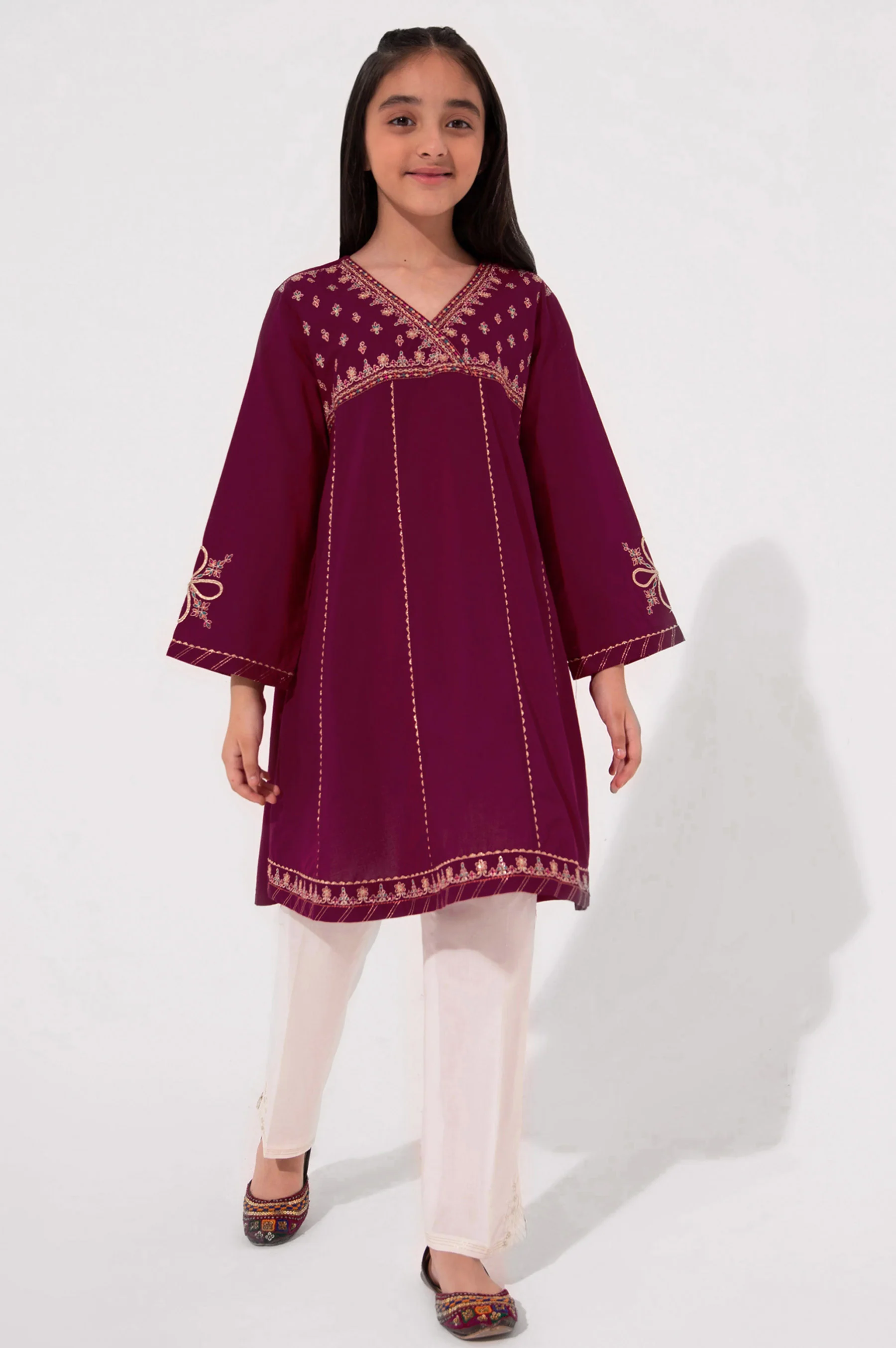 Stitched 1 Piece Embroidered Cambric Shirt - Image 3