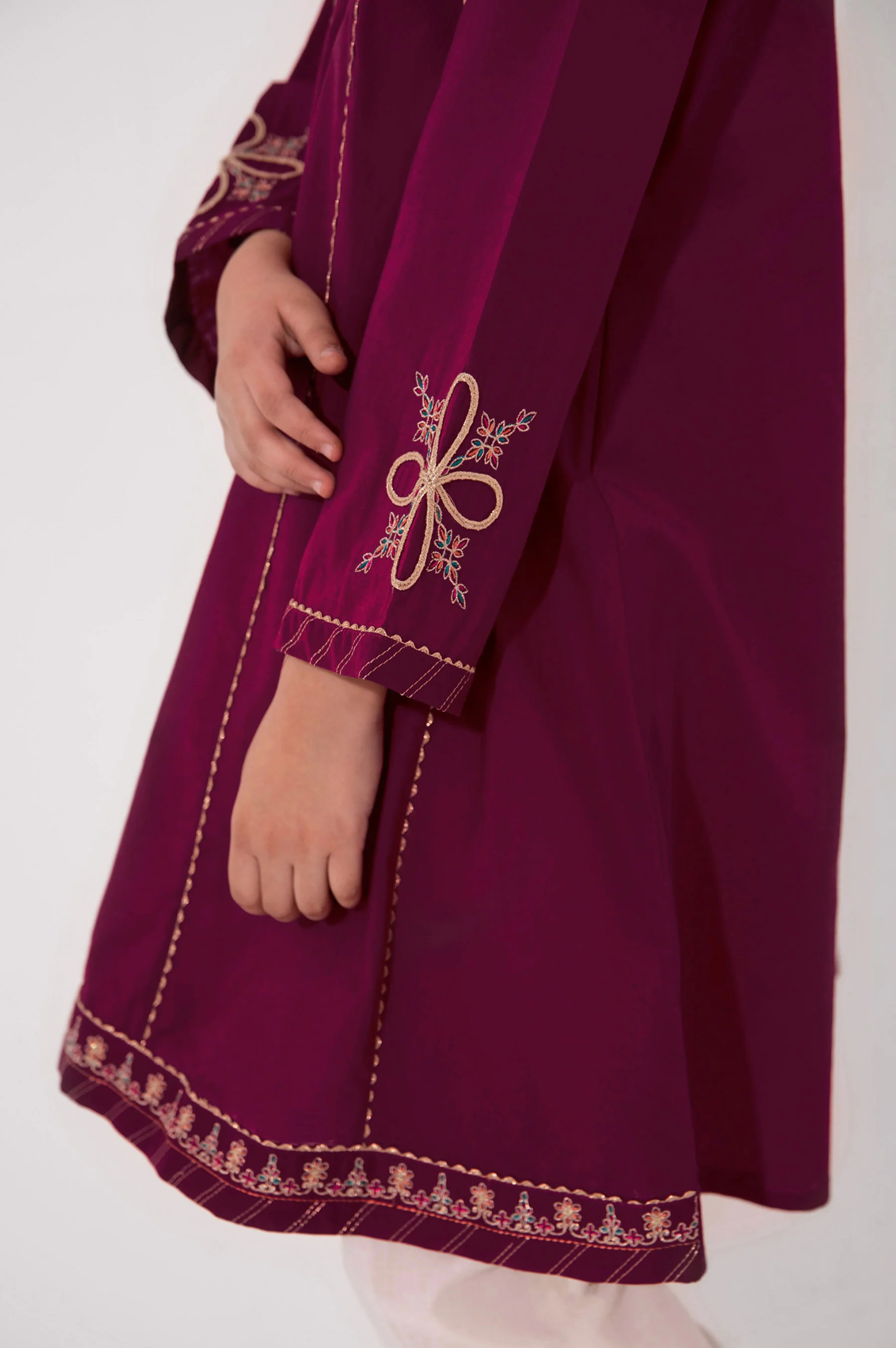 Stitched 1 Piece Embroidered Cambric Shirt - Image 5