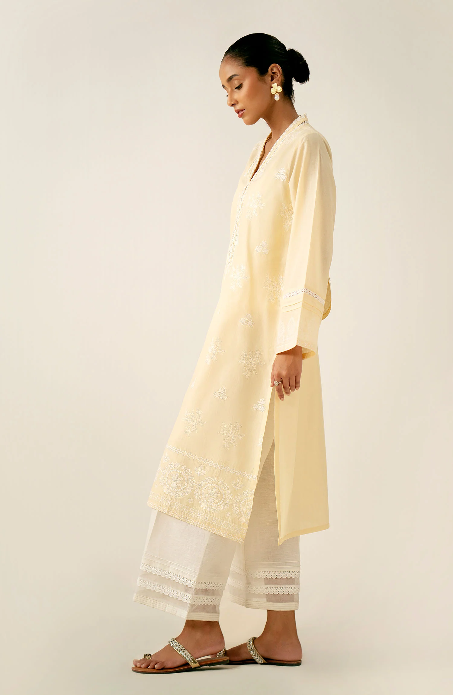 Stitched 1 Piece Embroidered Chikankari Lawn Shirt - Image 4