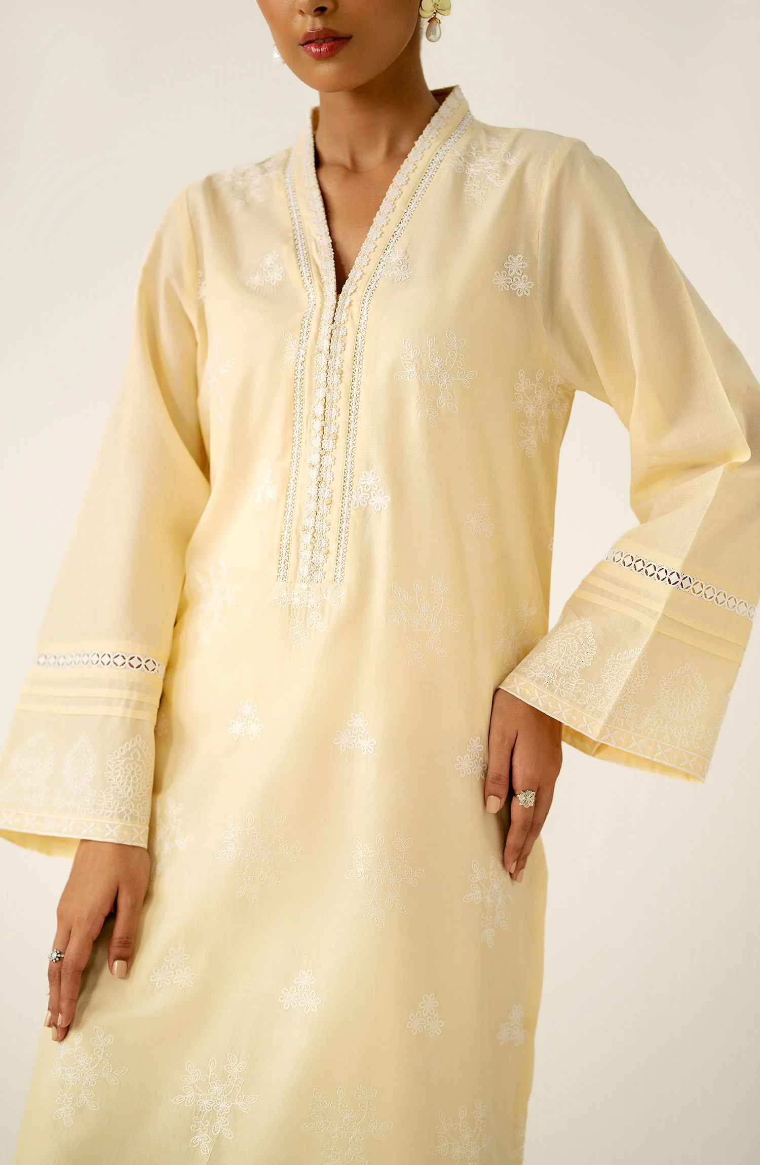 Stitched 1 Piece Embroidered Chikankari Lawn Shirt - Image 6