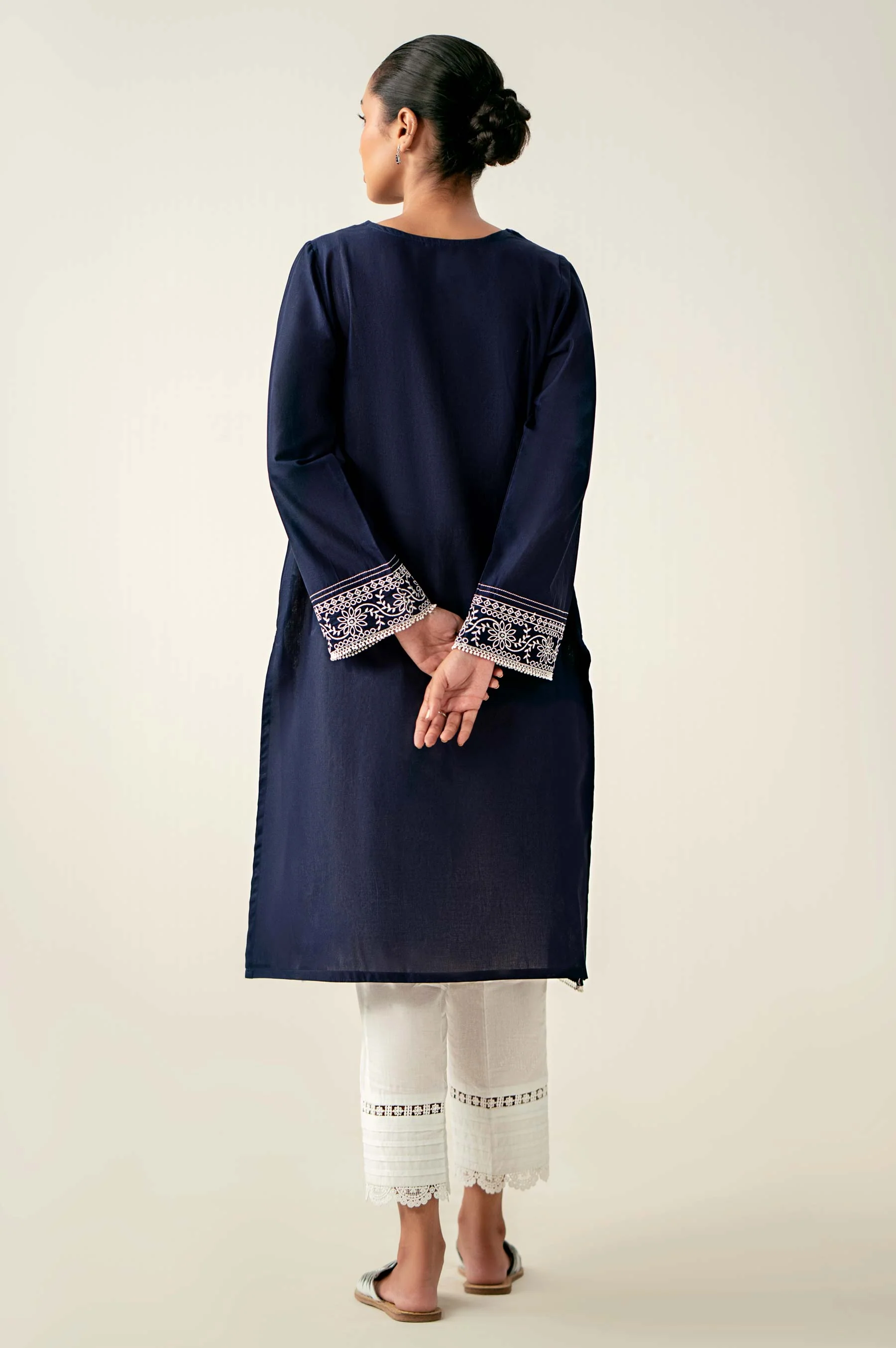 Stitched 1 Piece Embroidered Chikankari Lawn Shirt - Image 5