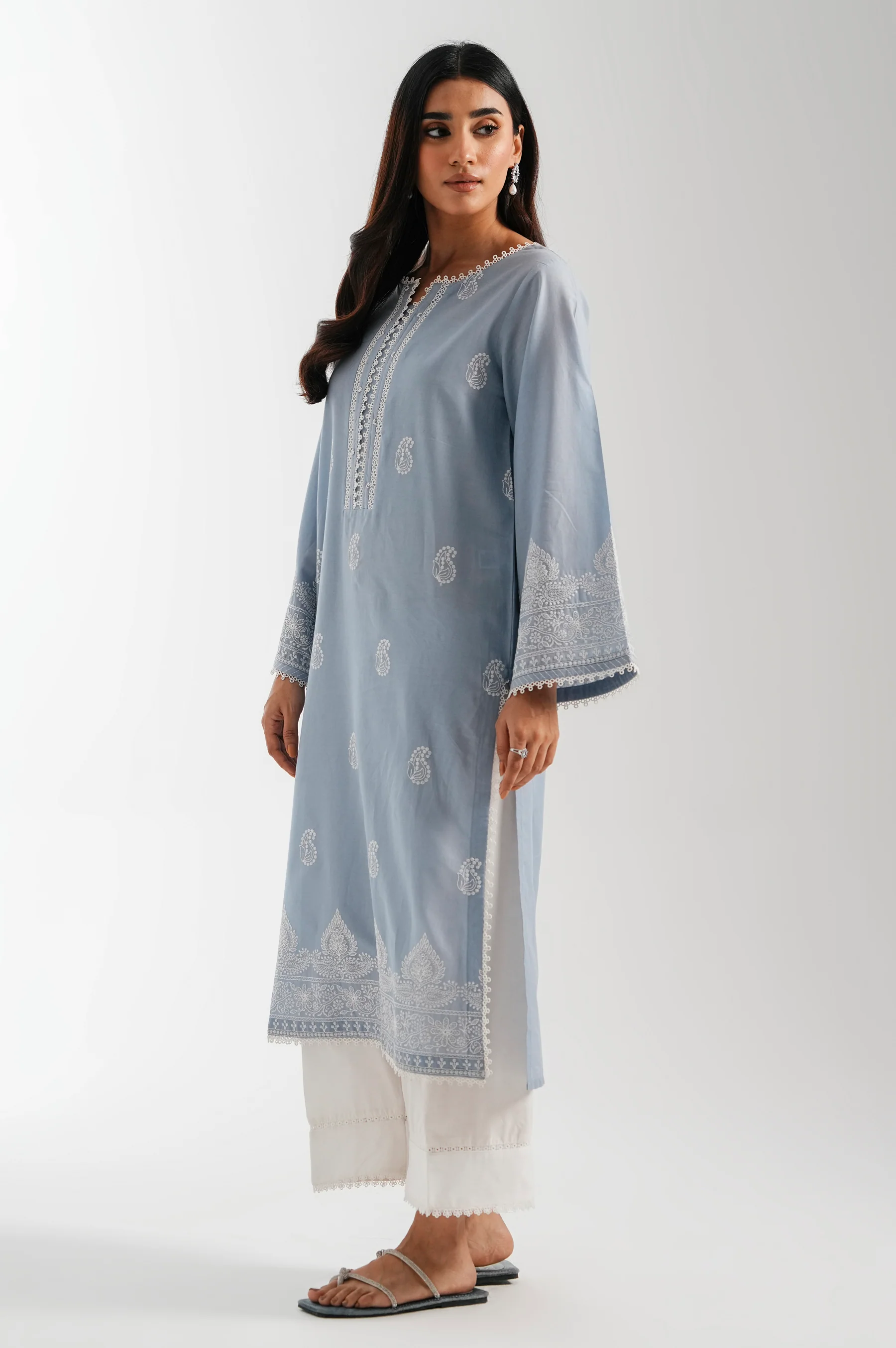 Stitched 1 Piece Embroidered Chikankari Shirt - Image 3
