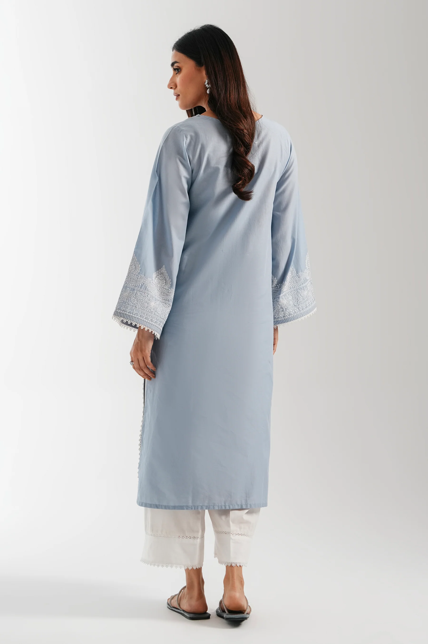 Stitched 1 Piece Embroidered Chikankari Shirt - Image 4