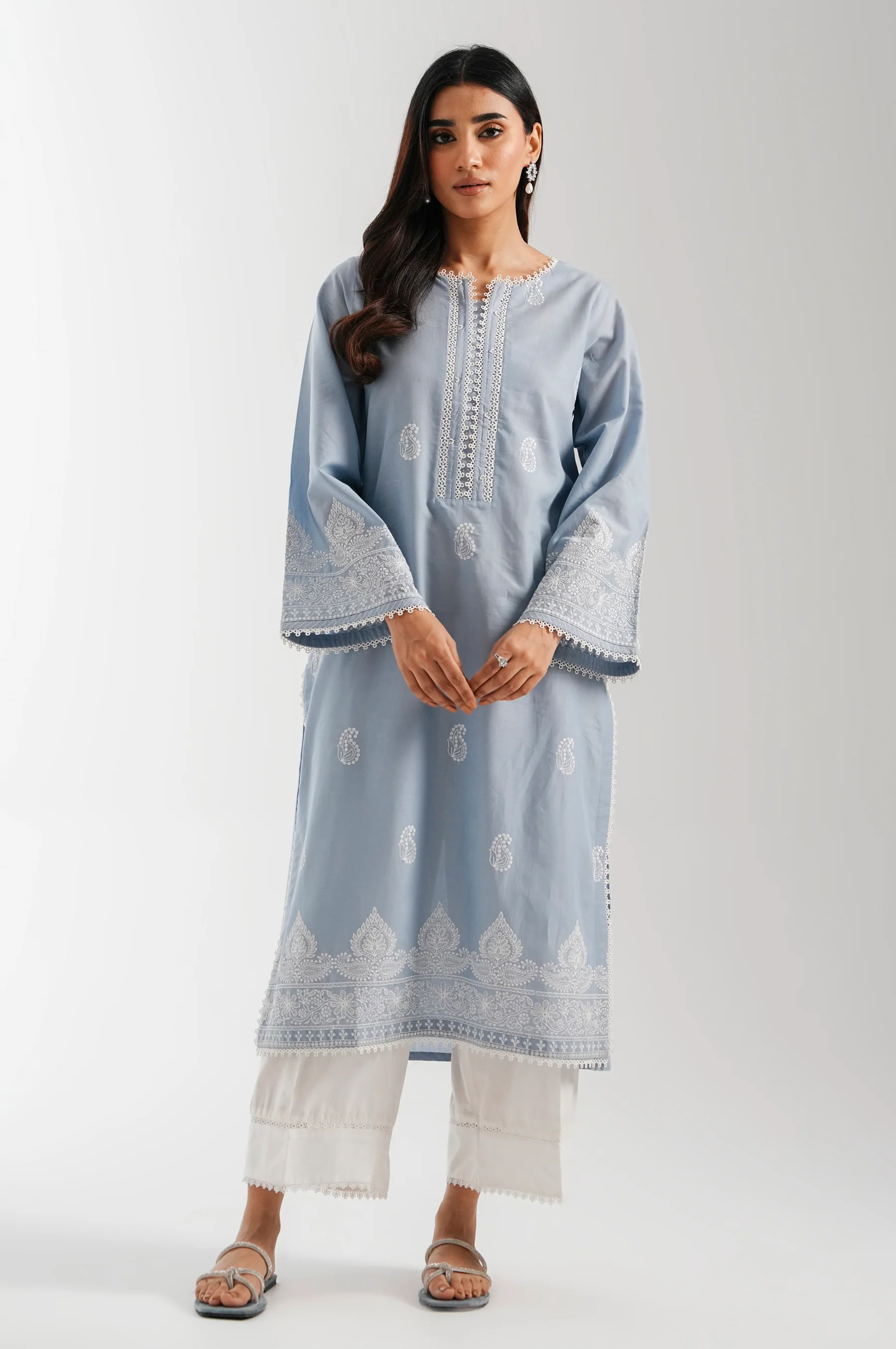 Stitched 1 Piece Embroidered Chikankari Shirt - Image 5