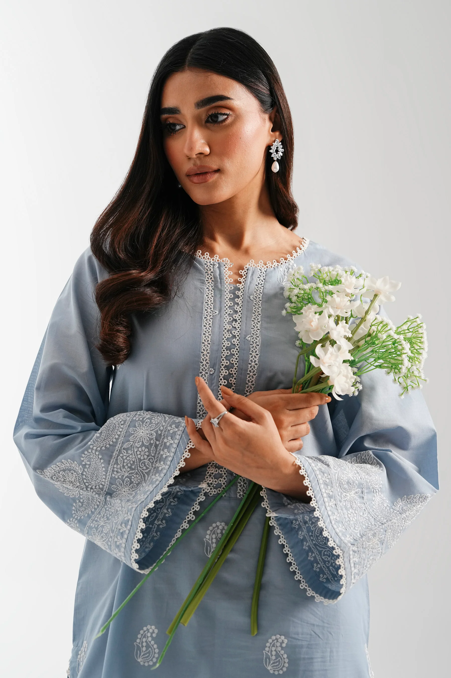 Stitched 1 Piece Embroidered Chikankari Shirt - Image 6