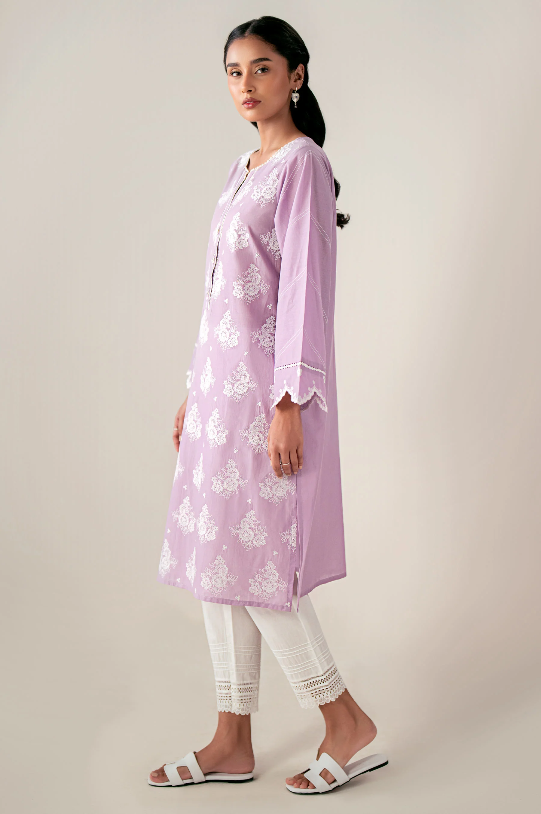 Stitched 1 Piece Embroidered Chikankari Lawn Shirt - Image 3