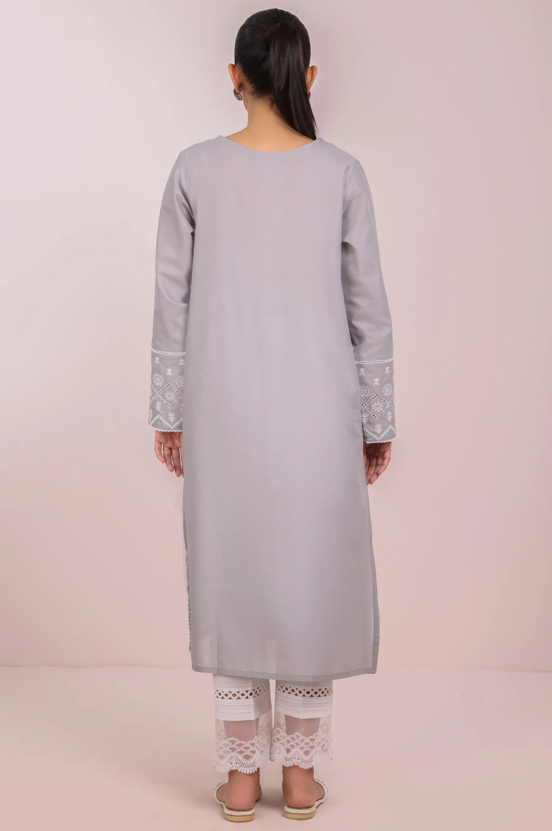 Stitched 1 Piece Embroidered Chikankari Lawn Shirt - Image 3