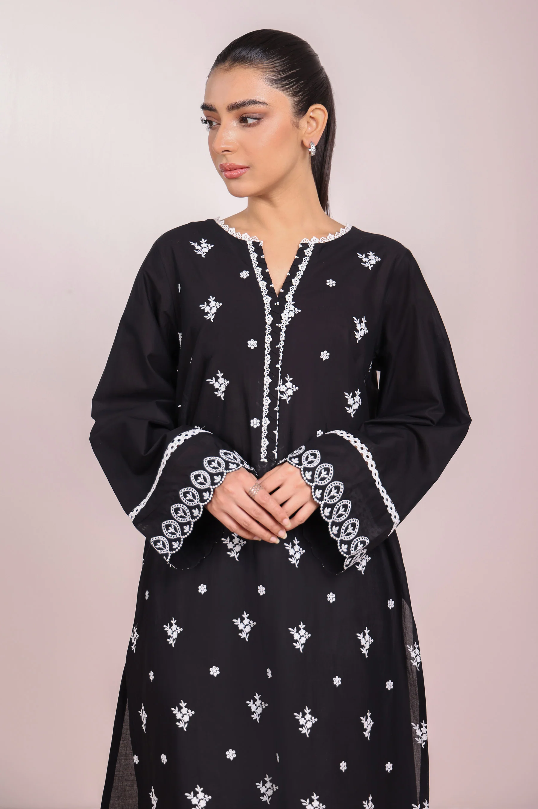 Stitched 1 Piece Embroidered Chikankari Lawn Shirt - Image 5