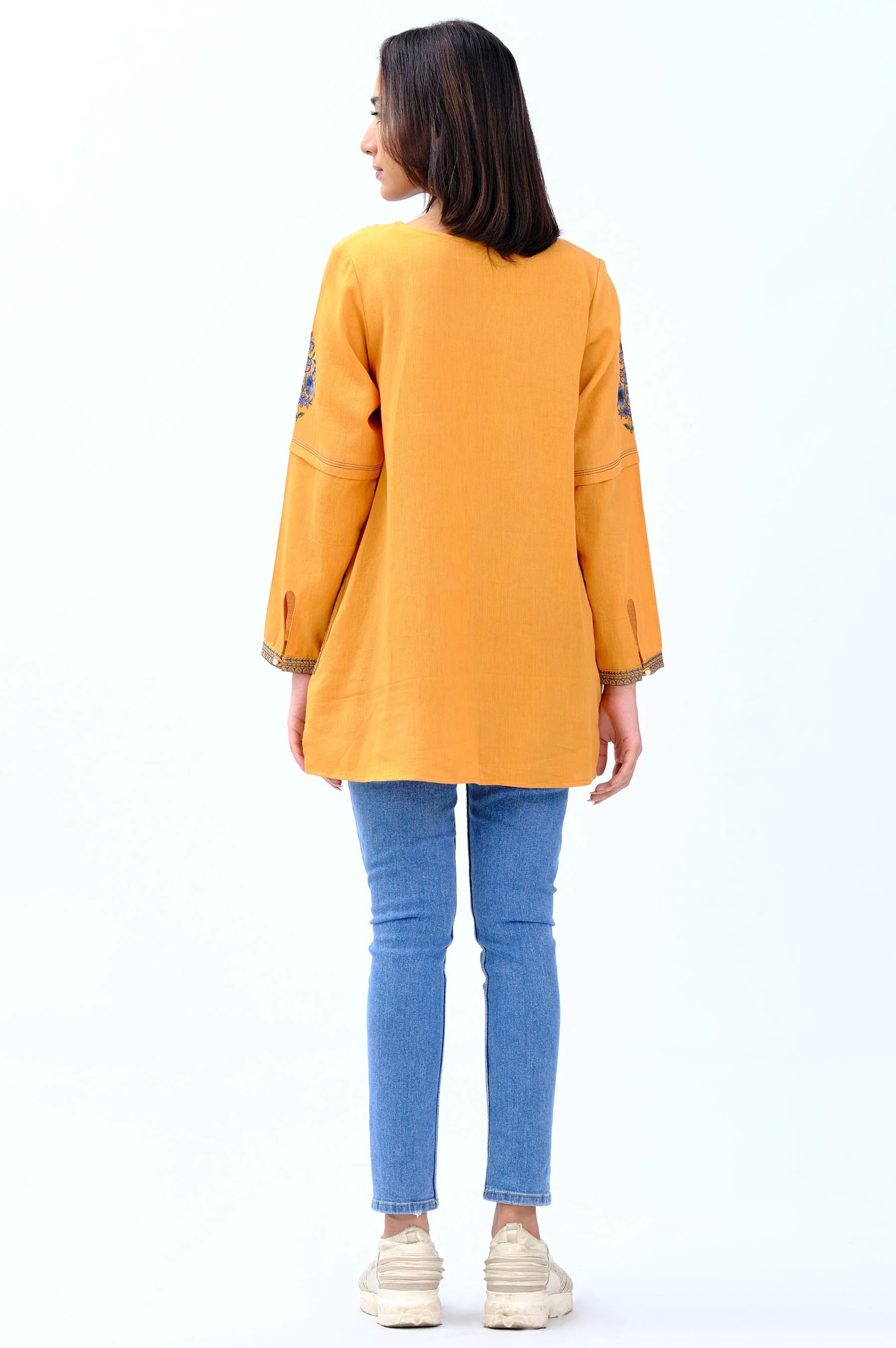 Stitched 1 Piece Embroidered Cottel Fusion Top - Image 2