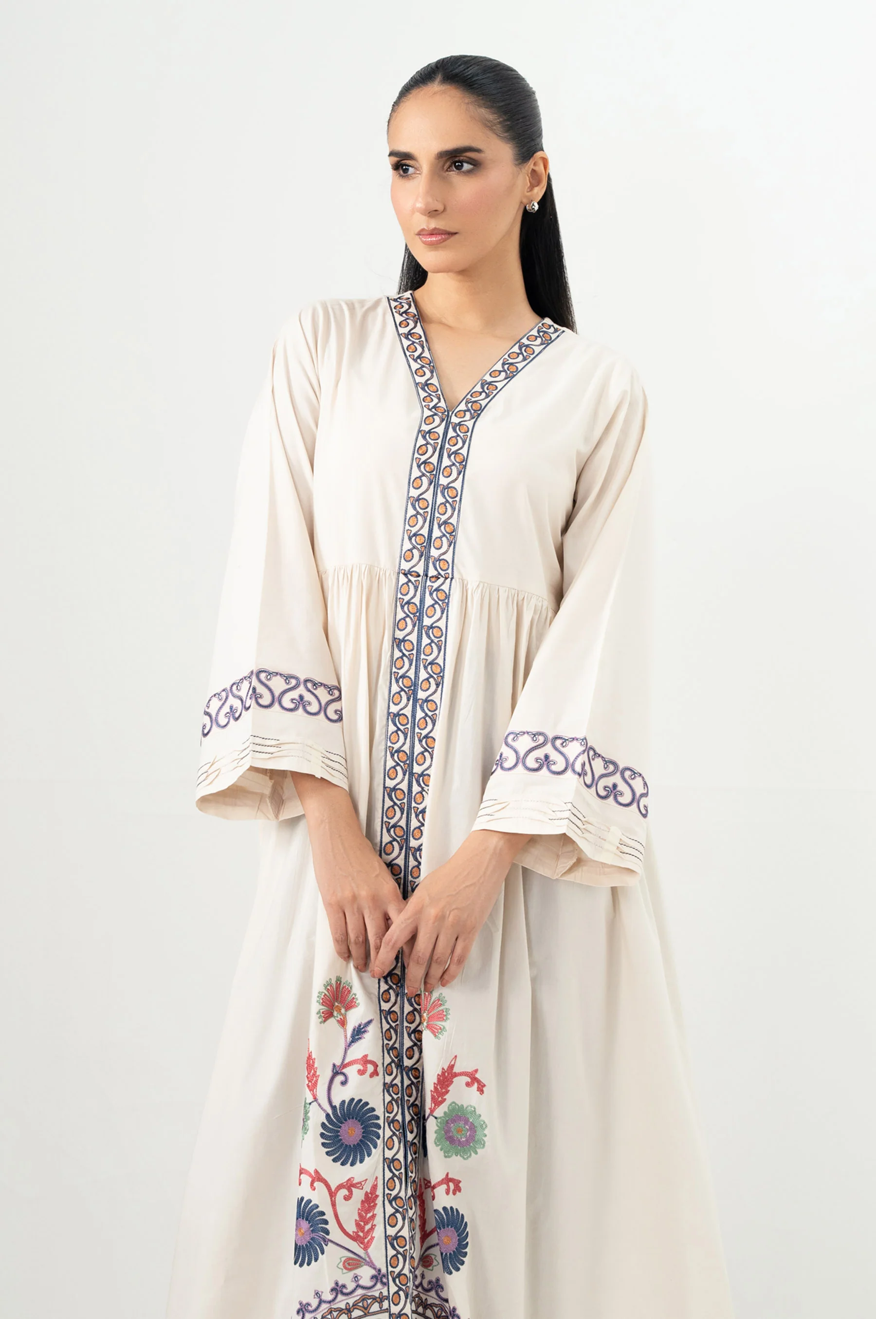 Stitched 1 Piece Embroidered Cotton Viscose Shirt - Image 2
